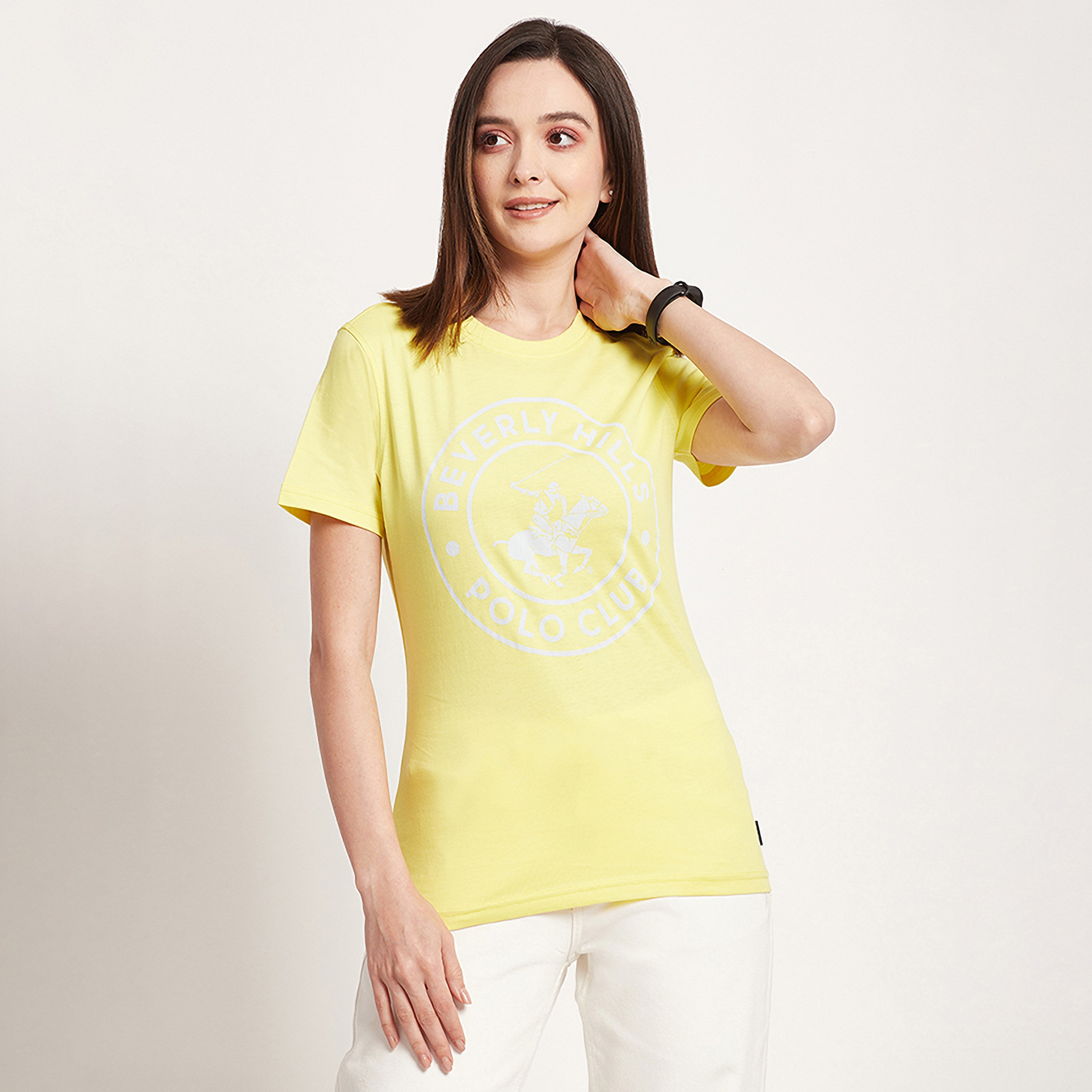 تي شيرت بيفرلي هيلز بولو كلوب بياقة مستديرة وأكمام قصيرة مع شعار بطبعات-women-clothing-tshirts-image-1