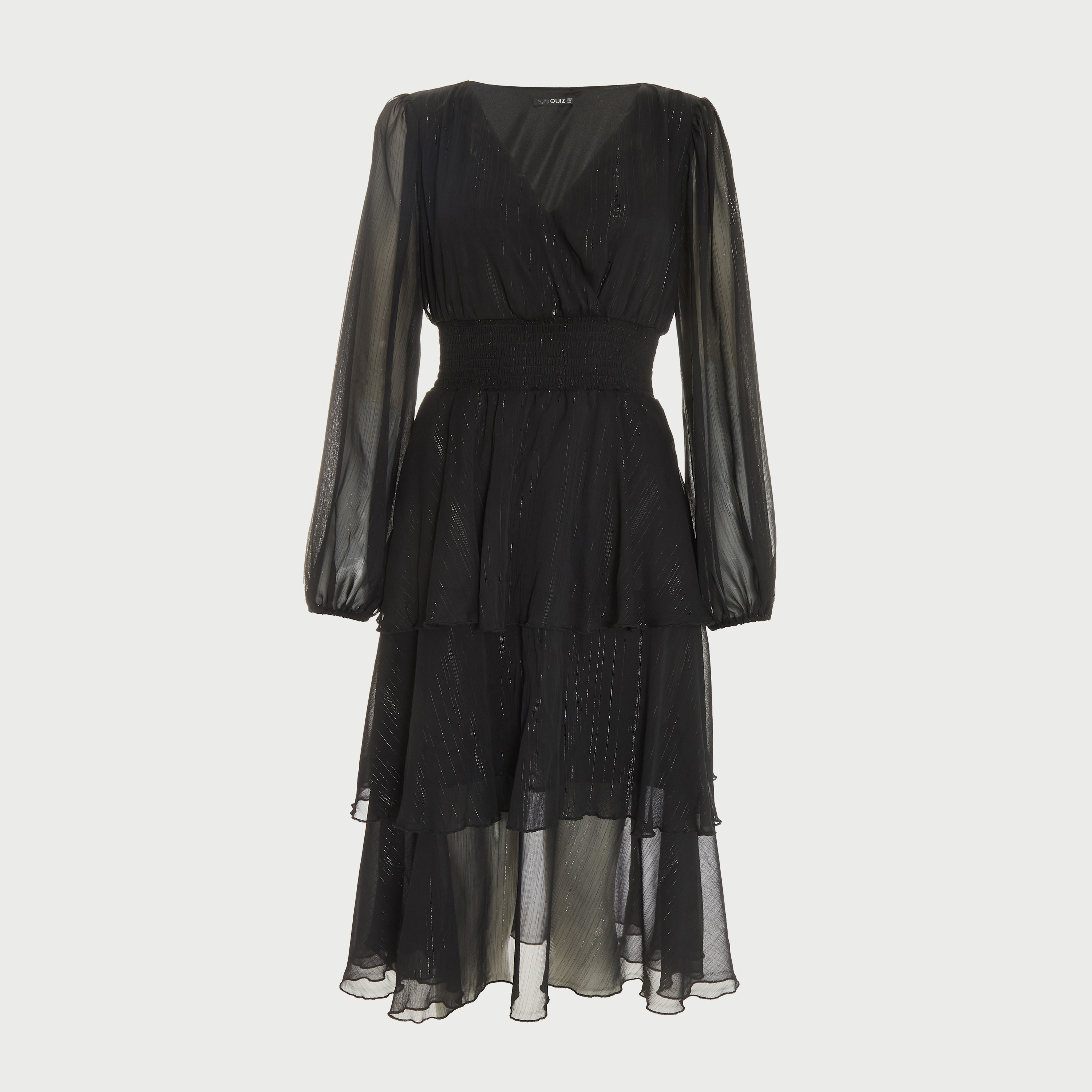 كويز - فستان لف متوسط الطول بياقة V - بريق-women-clothing-dresses-image-4