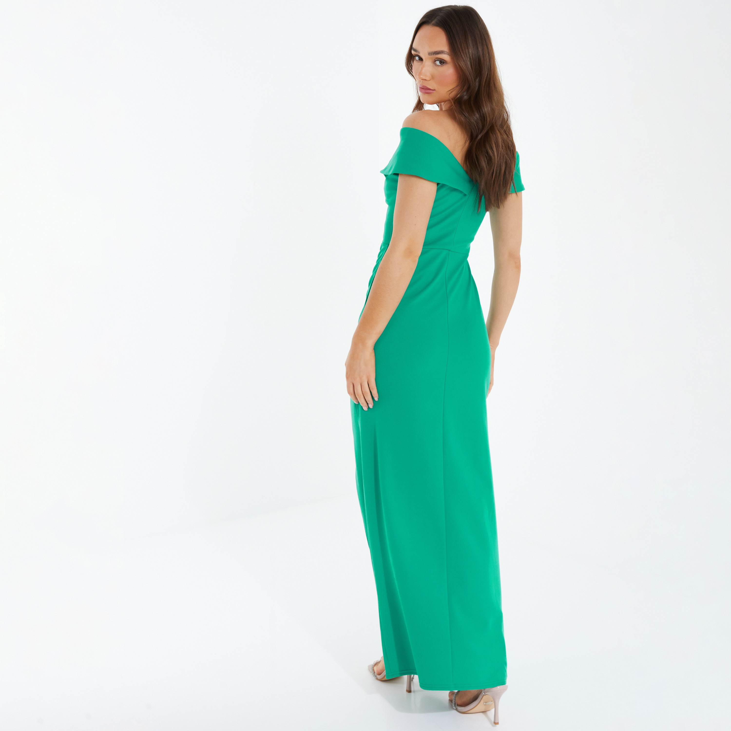  فستان ماكسي بفتحة مع رقبة سادة من كويز باردو-women-clothing-dresses-image-3