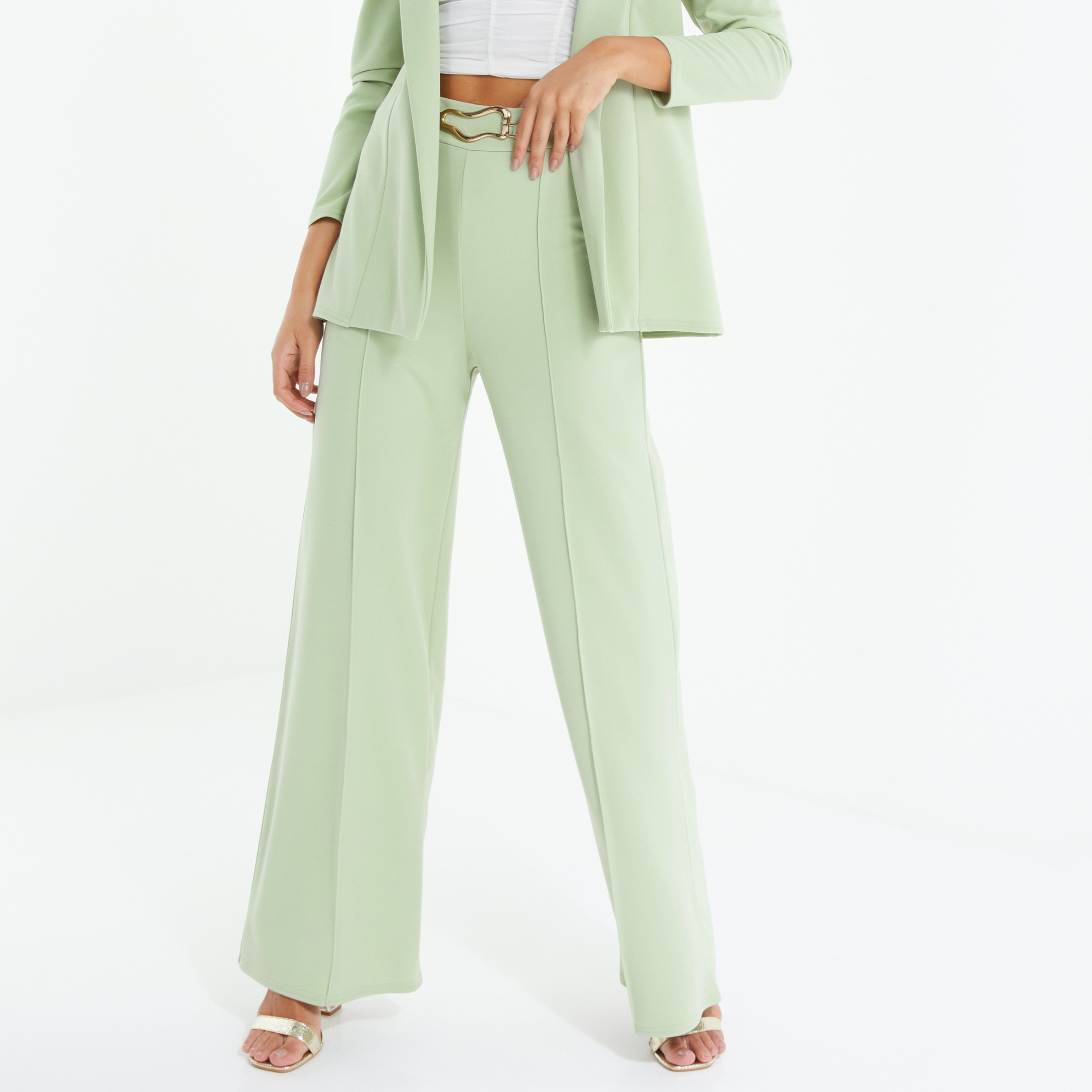 Quiz Plain High-Rise Palazzo-women-clothing-bottoms-trousers-image-1