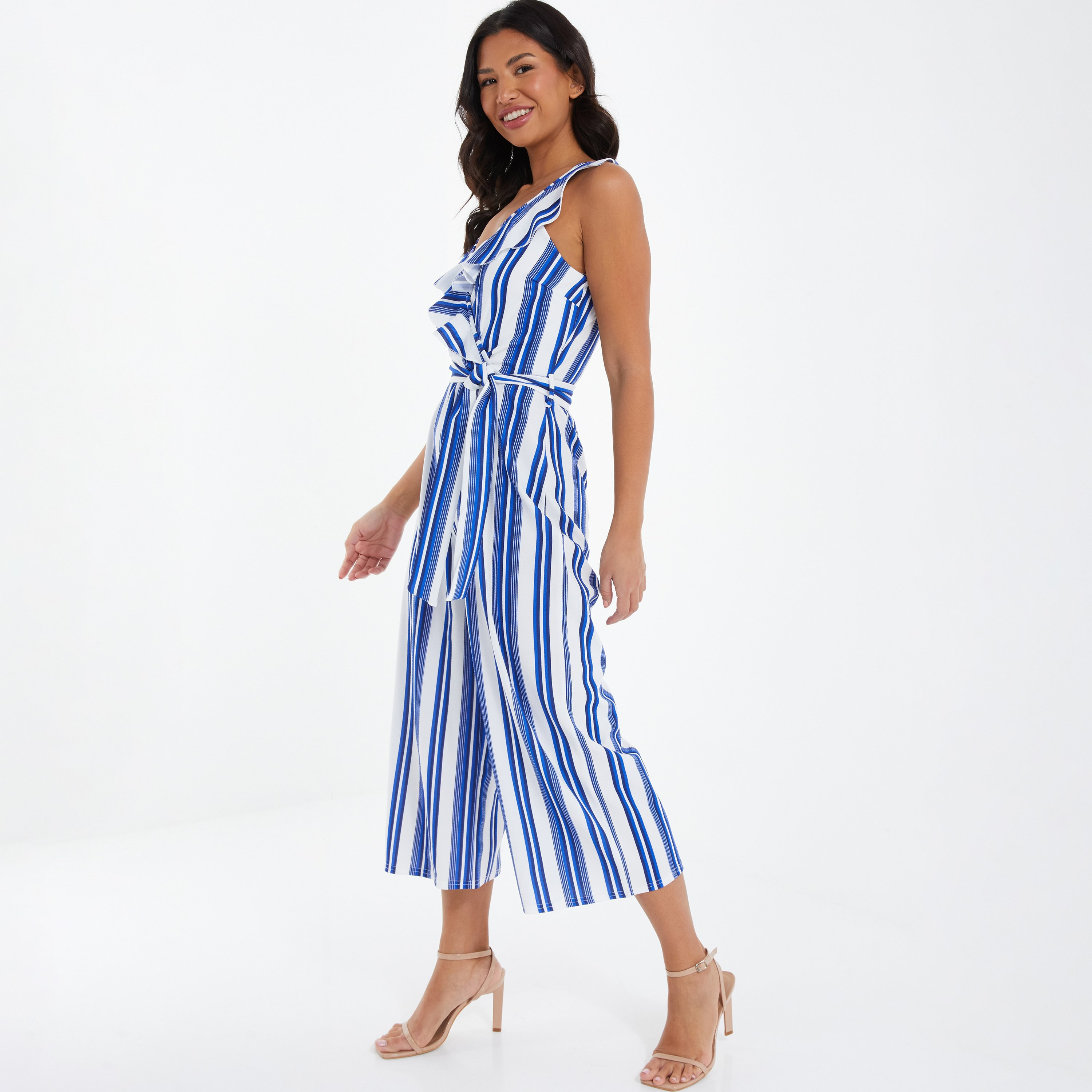 Quiz striped sales jumpsuit