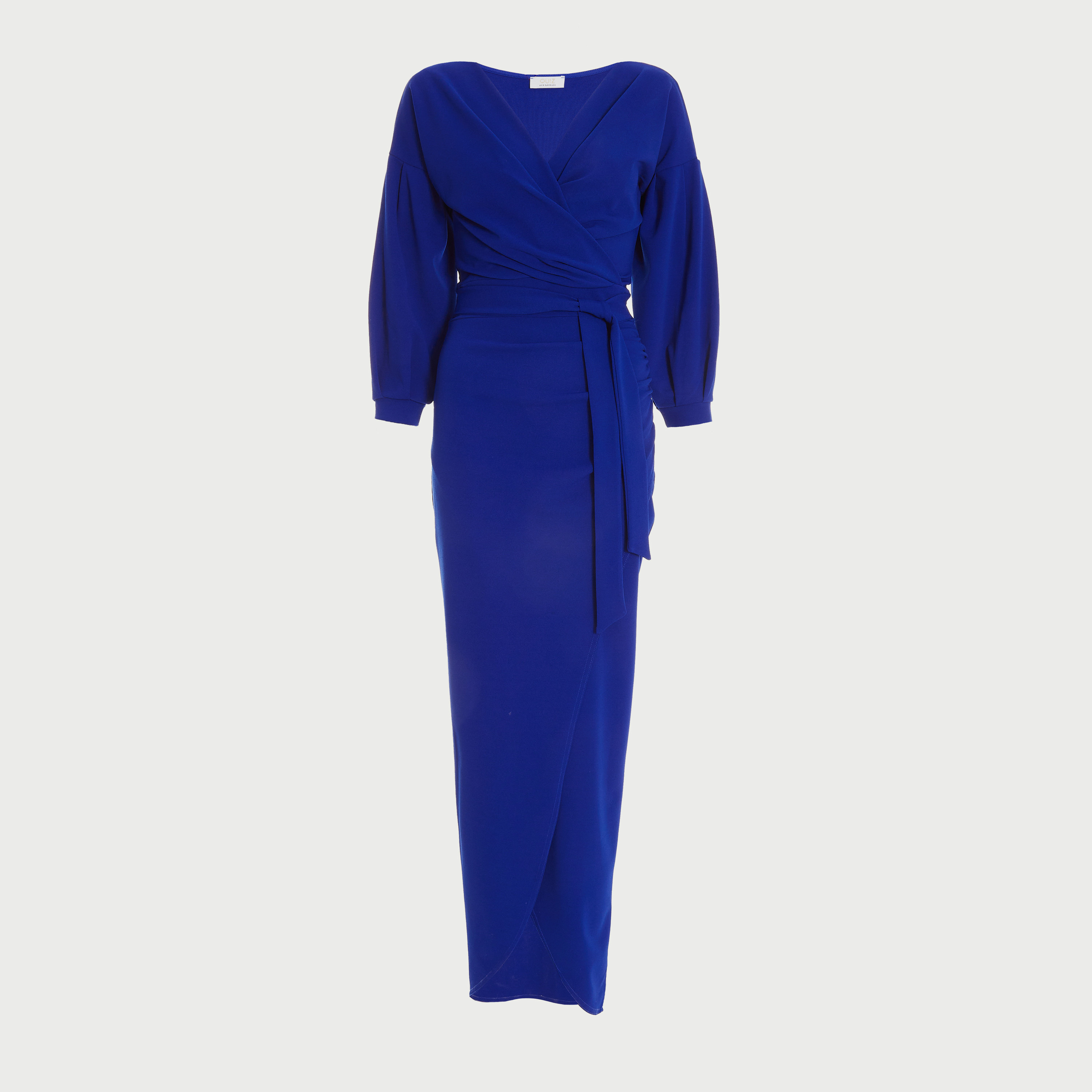 فستان سادة بتصميم ملفوف برقبة على شكل حرف V من كويز-women-clothing-dresses-image-4