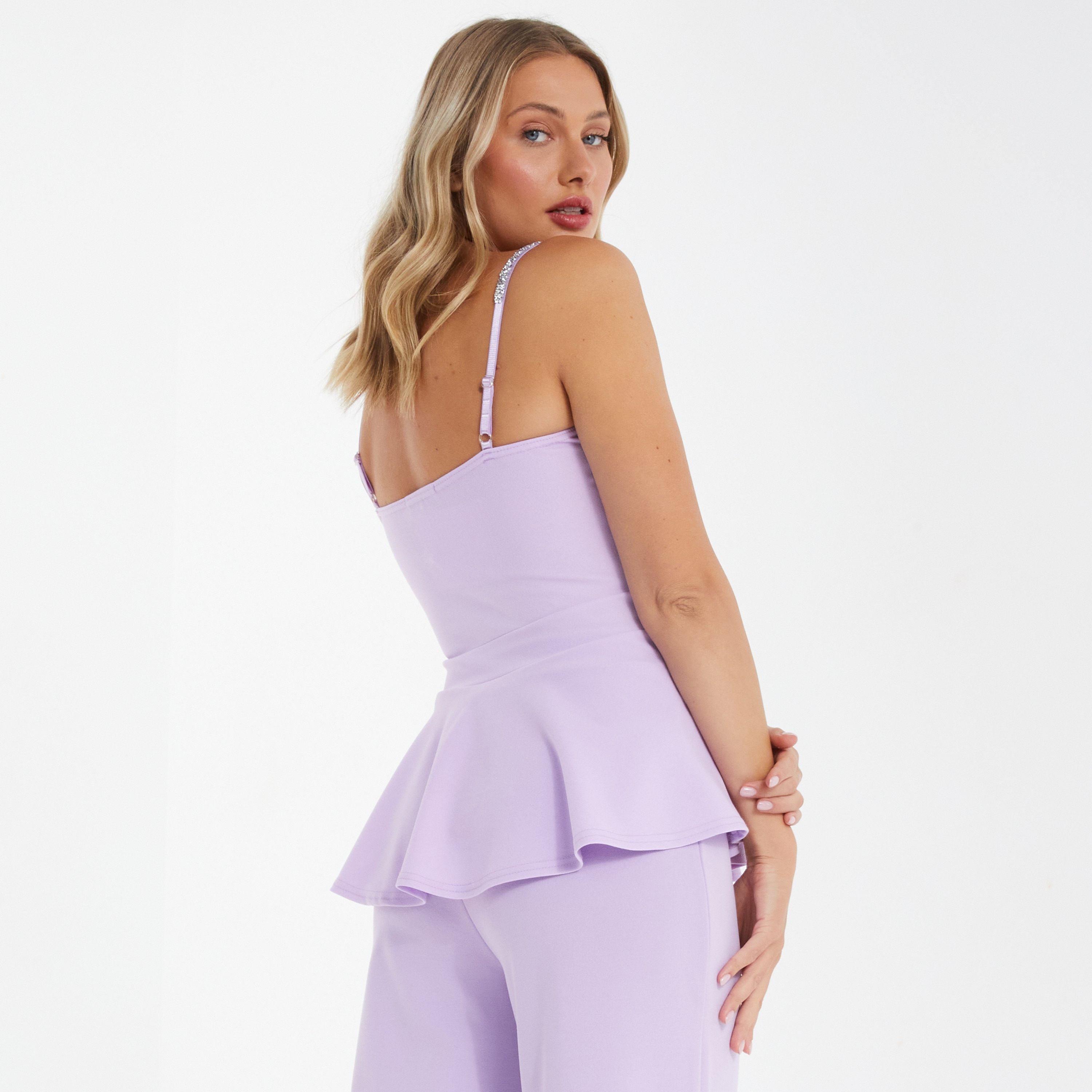 Quiz Embellished Shoulder Straps Sleeveless Peplum Top-women-clothing-shirtsandblouses-blouses-image-3