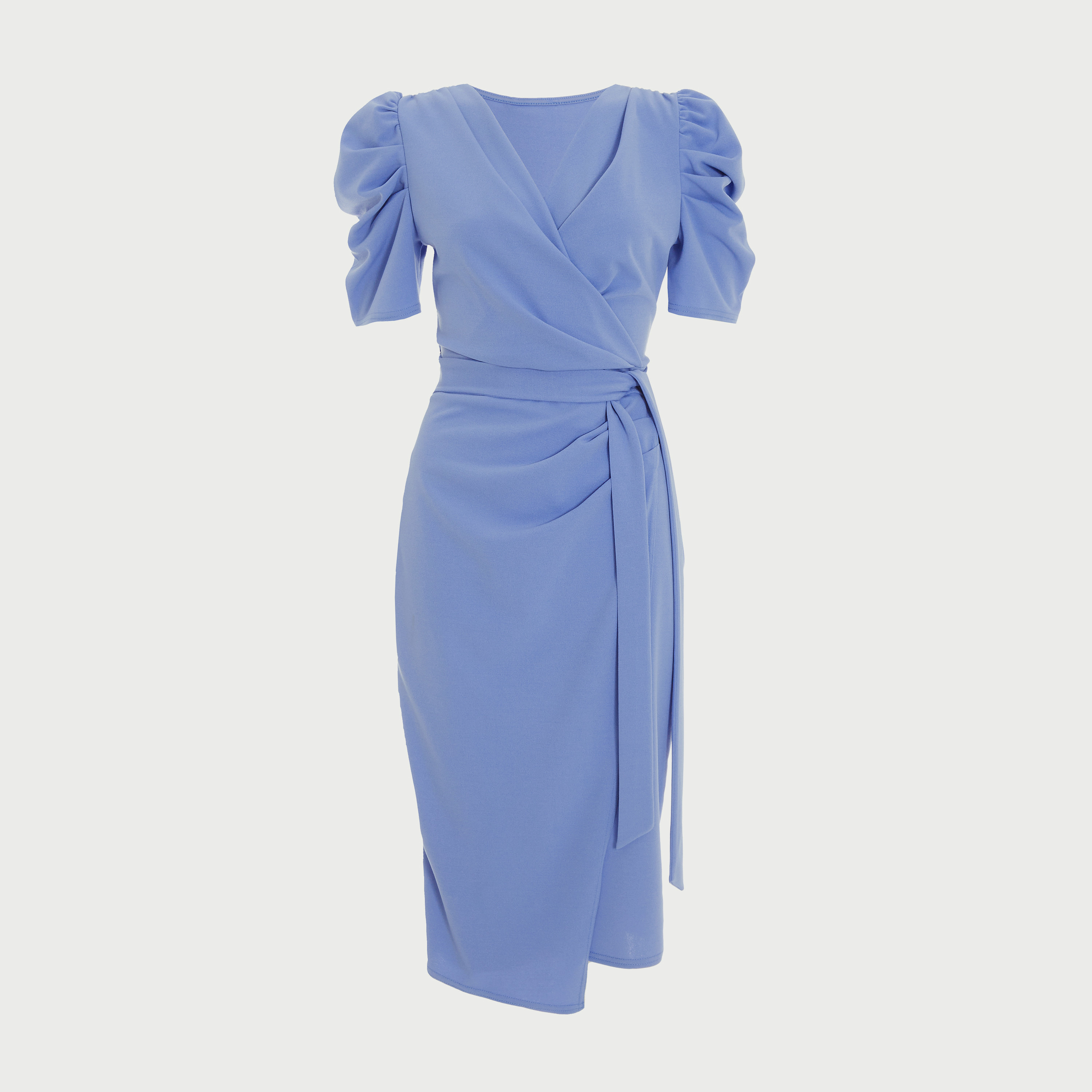 Quiz Plain V-Neck Wrap Midi Dress-women-clothing-dresses-image-4