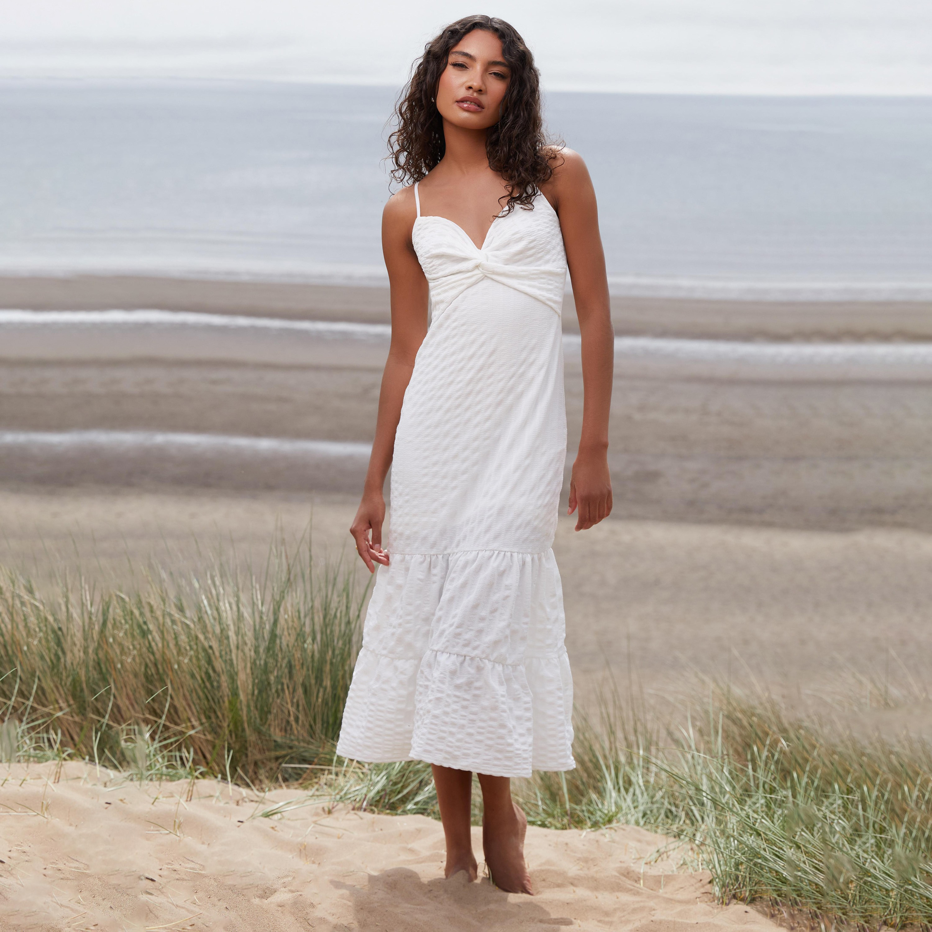 Quiz Self Design Shoulder Straps Woven Midi Dress-women-clothing-dresses-image-2