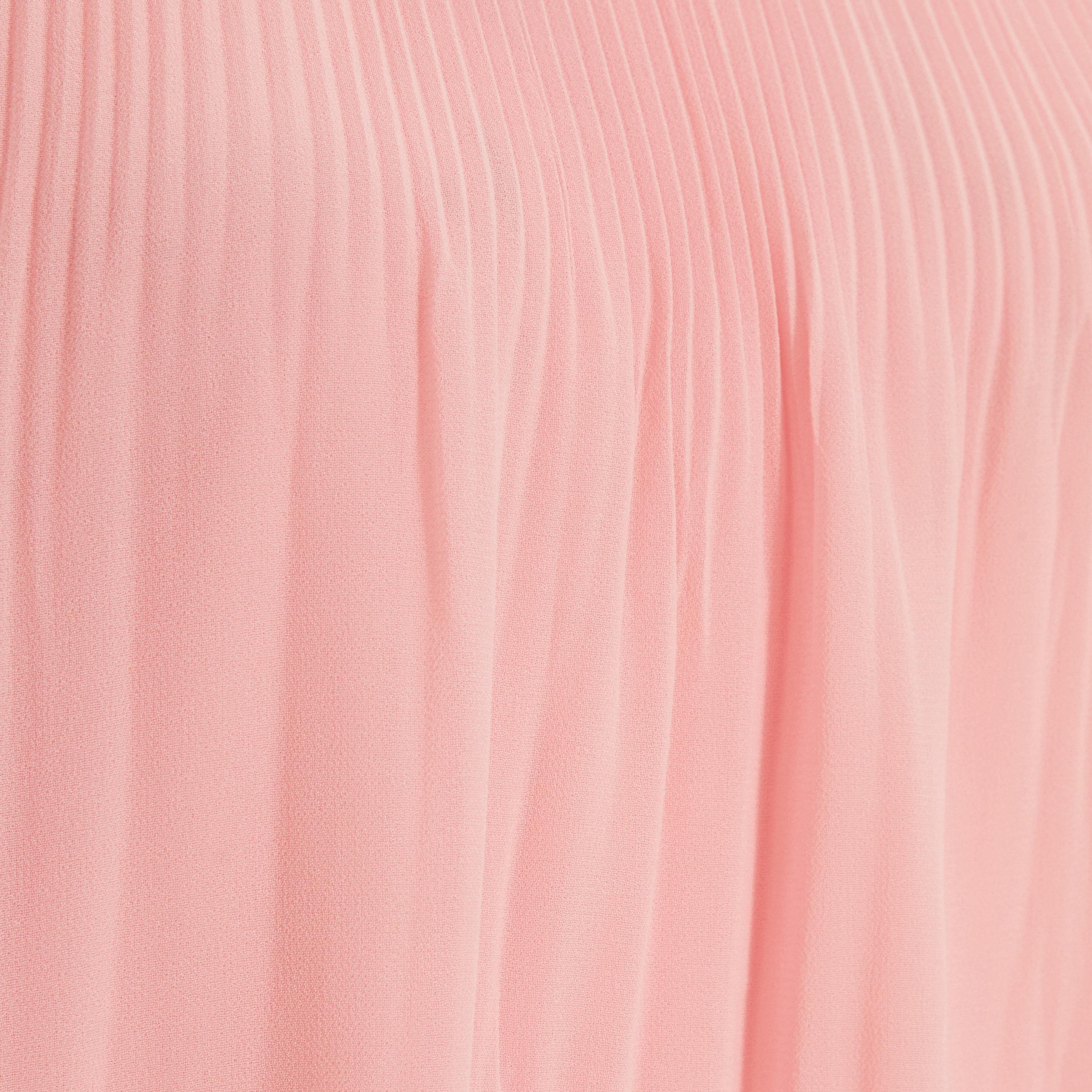 Quiz Pleated Round Neck Flute Sleeve Top with Back Button Closure-women-clothing-shirtsandblouses-blouses-image-3