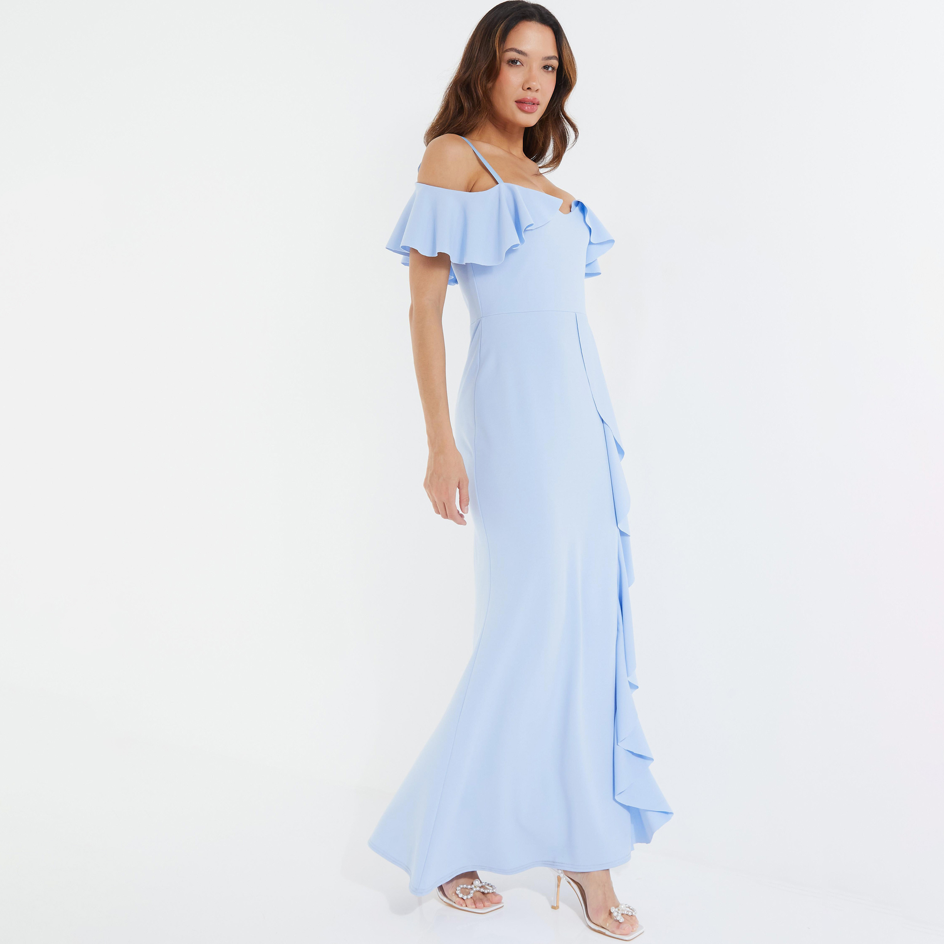 فستان ماكسي بحمالات الكتف سادة من كويز-women-clothing-dresses-image-2