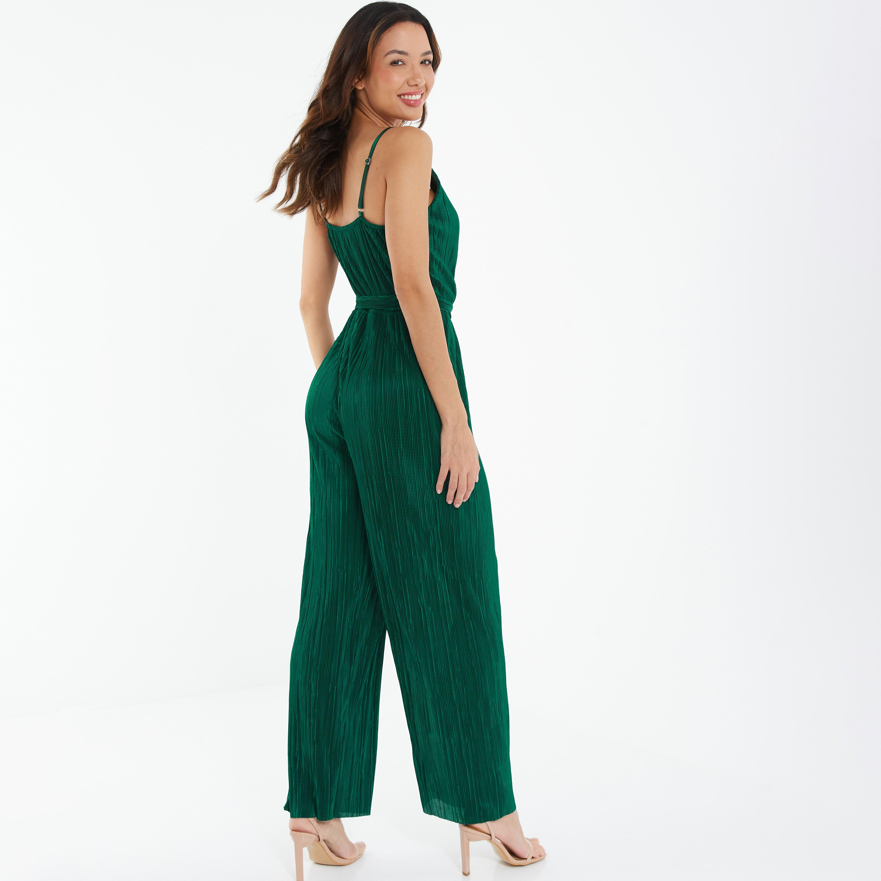 بذلة جمبسوت مضلعة بحمالات الكتف مع تفاصيل ربط من كويز-women-clothing-jumpsuits-image-4