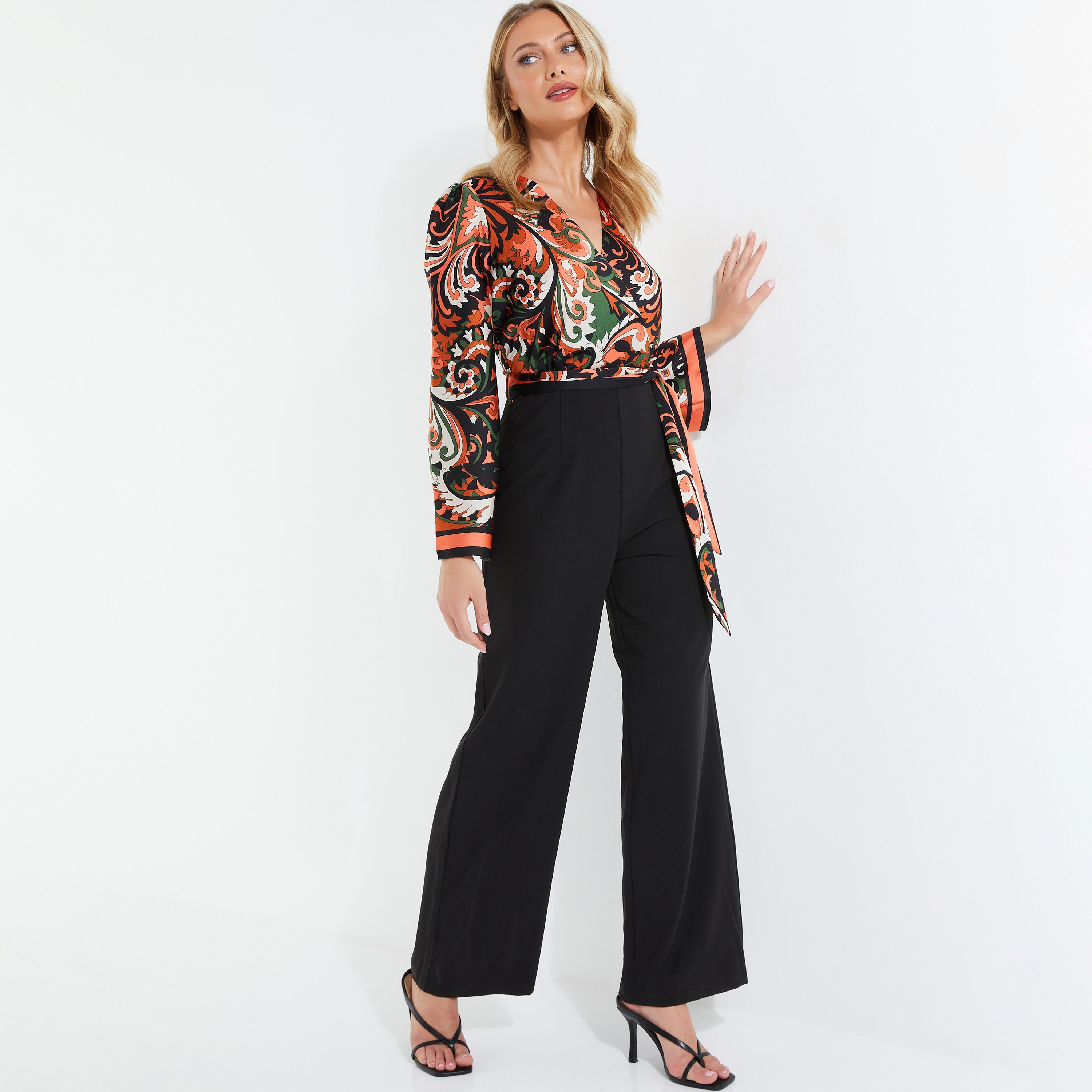 Quiz Paisley V-Neck Jumpsuit with Tie-Up Detail-women-clothing-jumpsuits-image-2