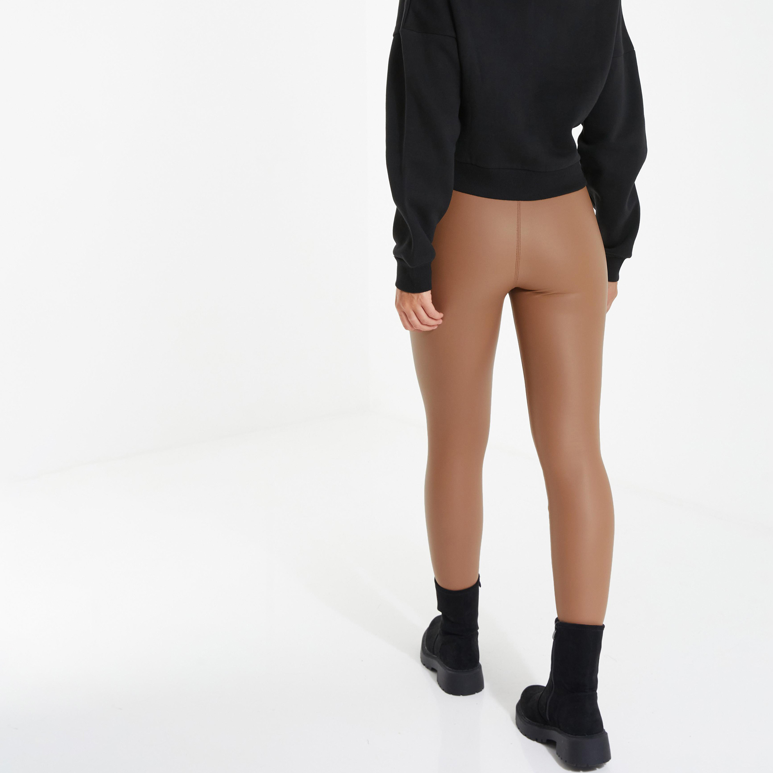 Quiz Plain High-Rise Leggings With-women-clothing-bottoms-leggings-image-3