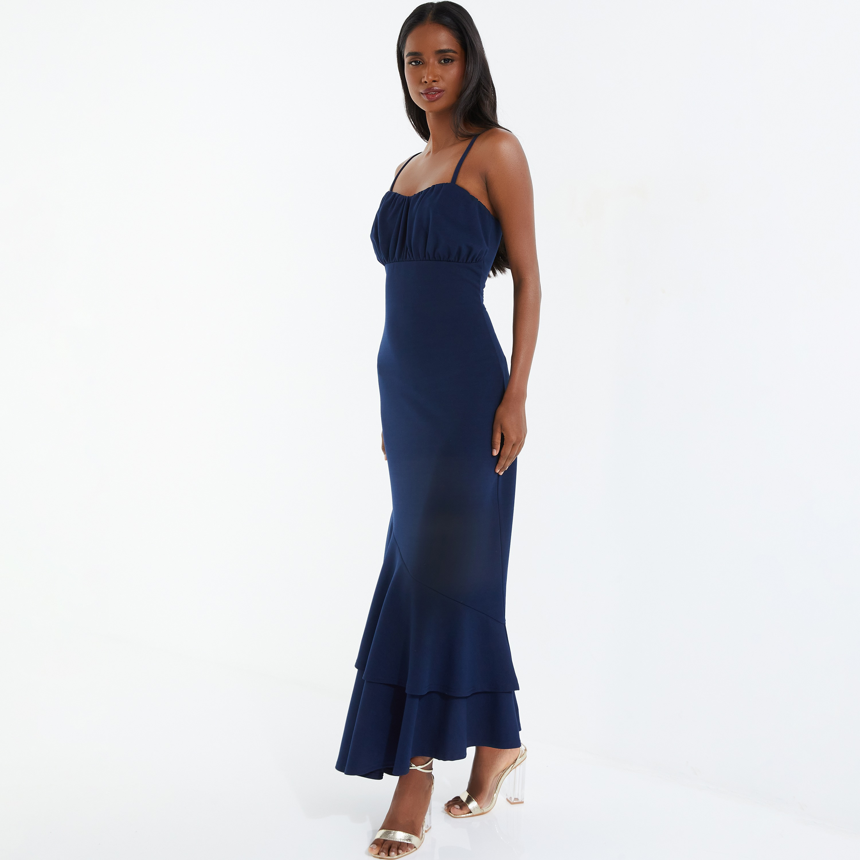 Quiz Plain Shoulder Straps Maxi Dress-women-clothing-dresses-image-2