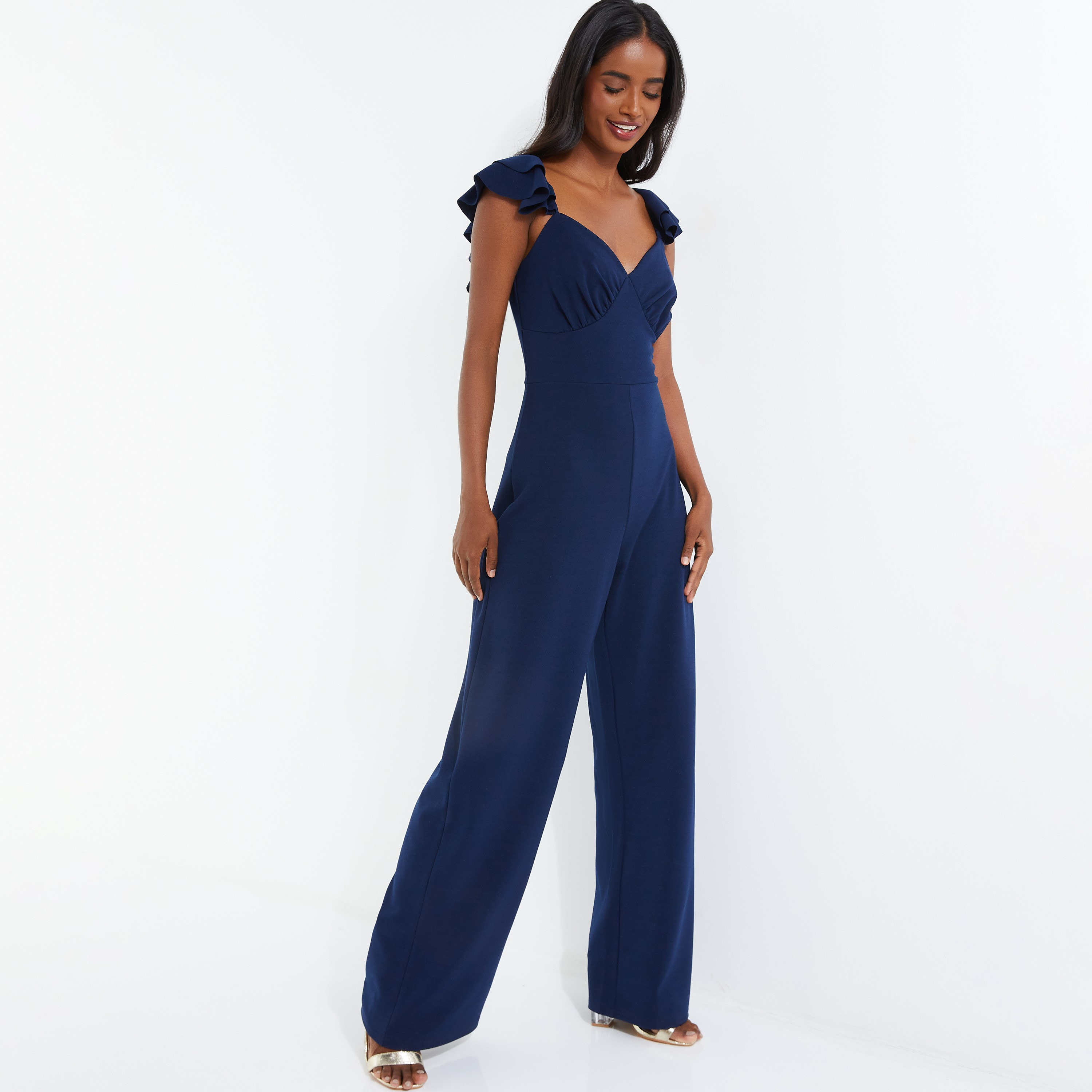 Quiz Plain Sweetheart Jumpsuit with Zip Closure-women-clothing-jumpsuits-image-2