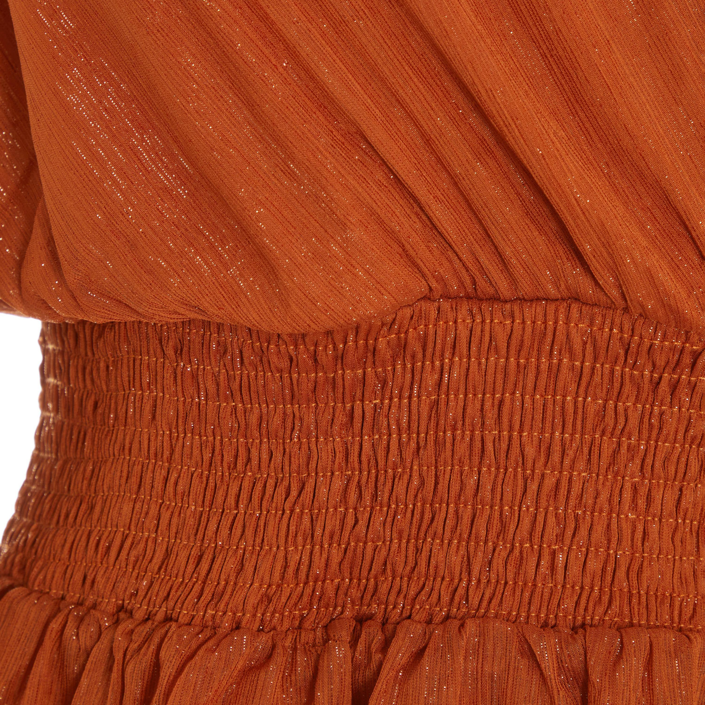 Quiz Metallic V-Neck Long Sleeves Peplum Top with Smoked Detail-women-clothing-shirtsandblouses-blouses-image-3