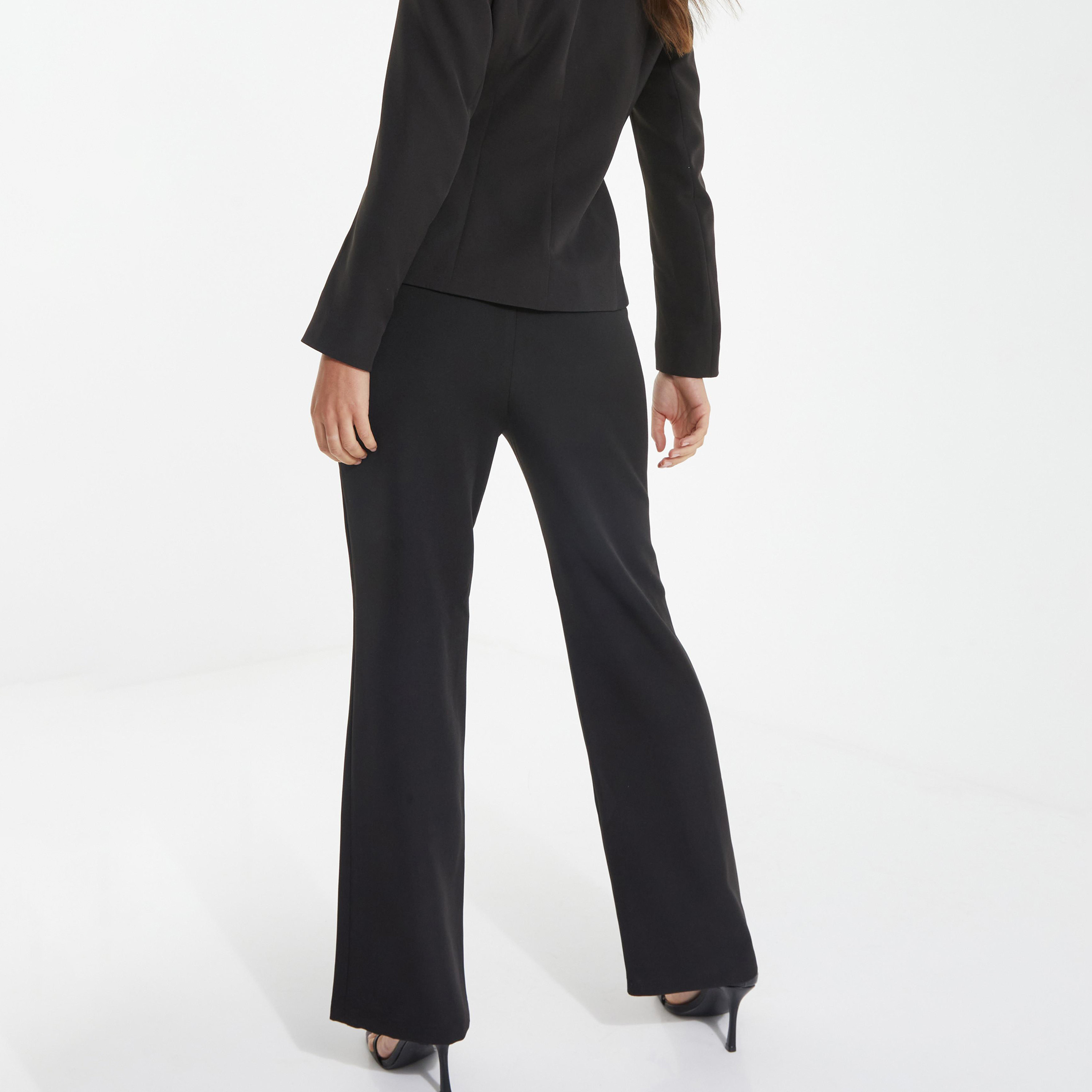 Quiz Plain High-Rise Wide Leg Trousers with Buckle Detail-women-clothing-bottoms-trousers-image-4