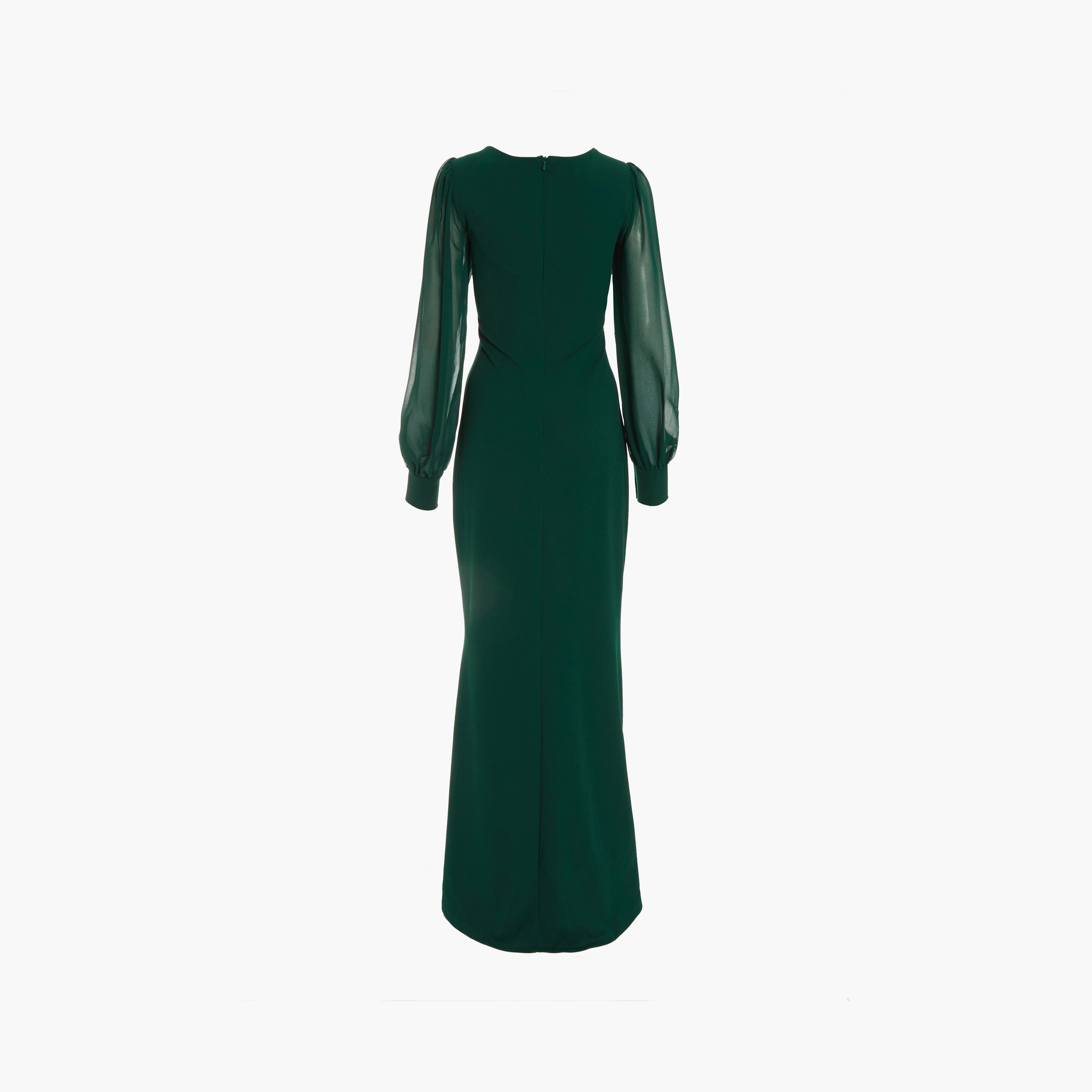 فستان ماكسي سادة بفتحة على شكل قلب مع سحاب للإغلاق من كويز-women-clothing-dresses-image-5