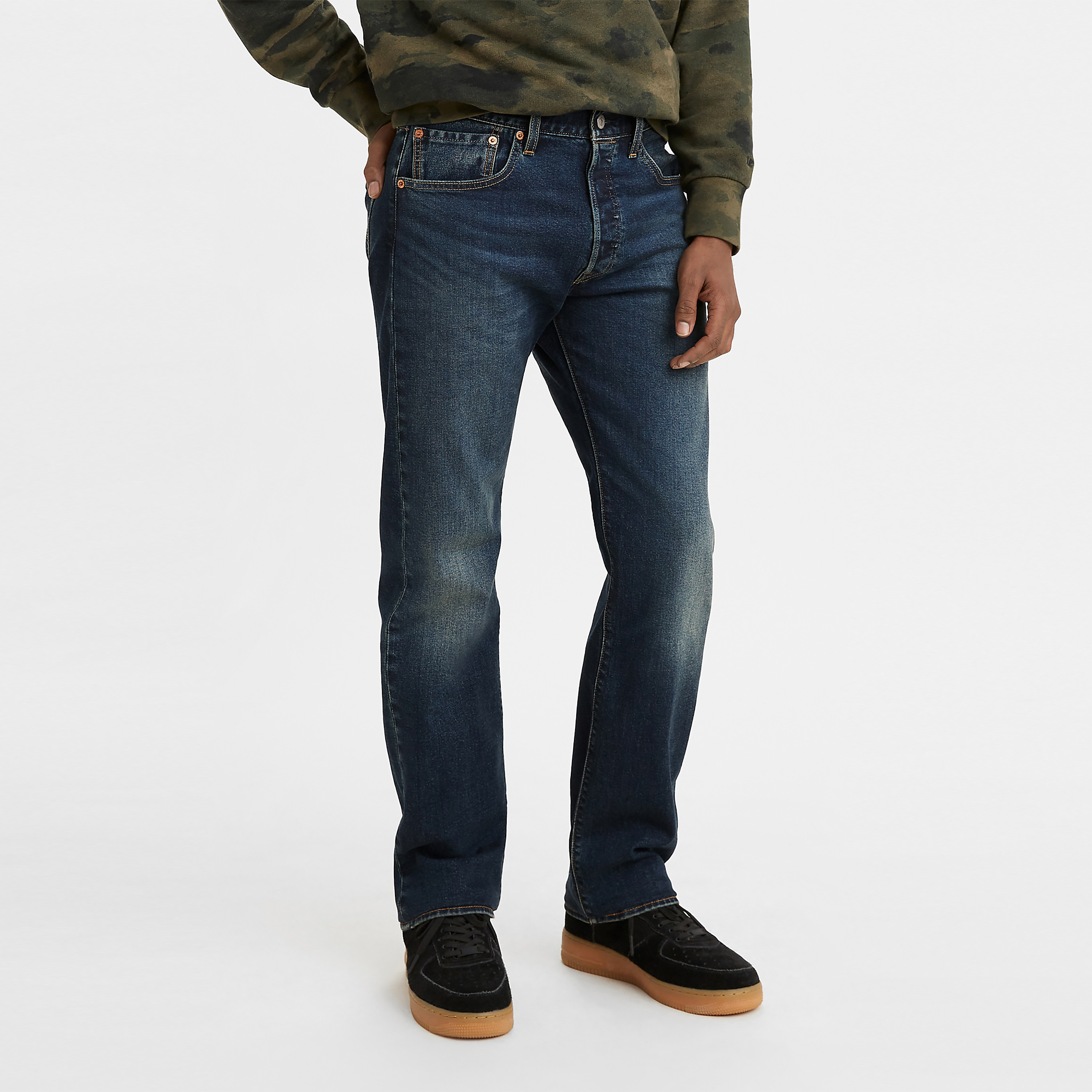 Levi's Blue Straight Fit Low-Rise Jeans-men-clothing-bottoms-jeans-image-1