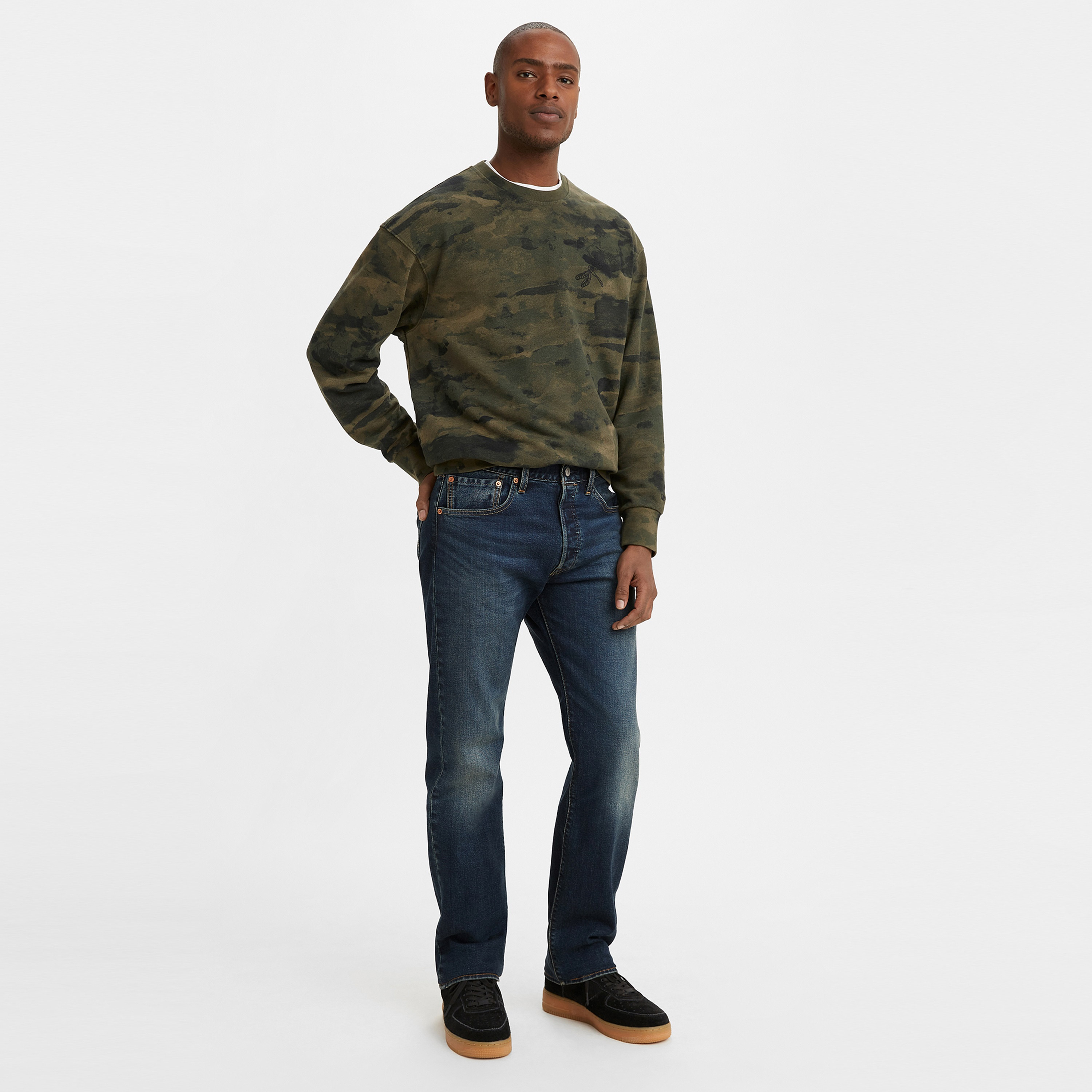 Levi's Blue Straight Fit Low-Rise Jeans-men-clothing-bottoms-jeans-image-4