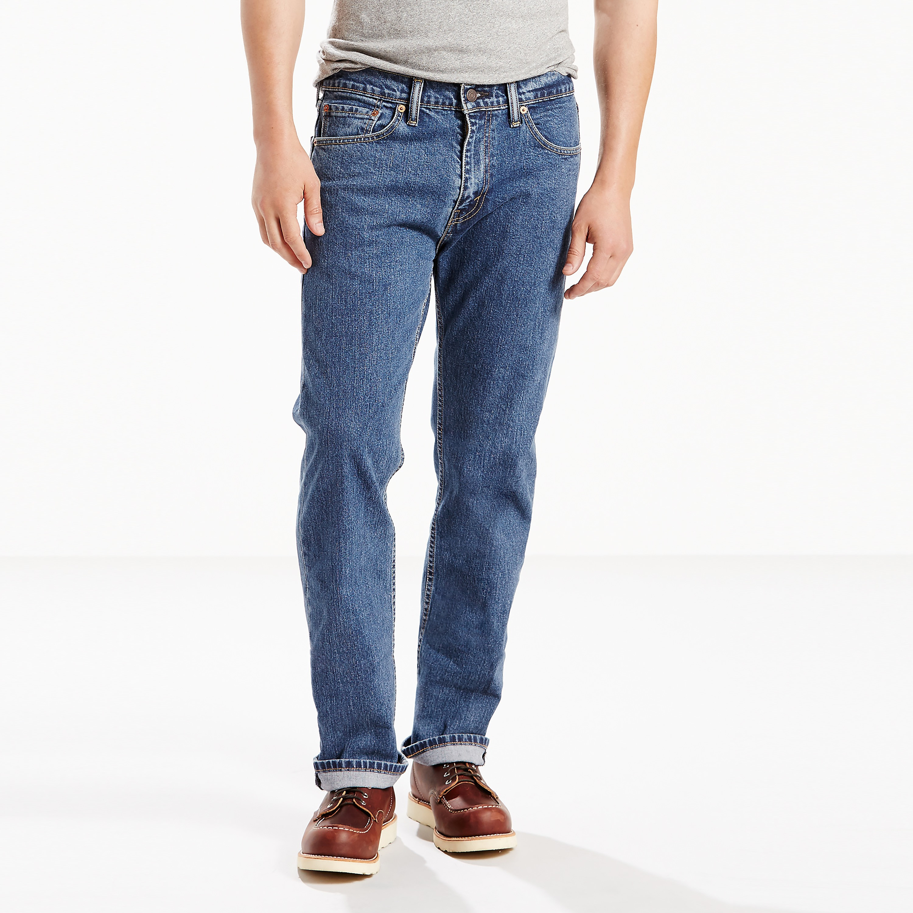 بنطال جينز ليفايس 505 بلون أزرق متوسط الارتفاع بقصة عادية-men-clothing-bottoms-jeans-image-1