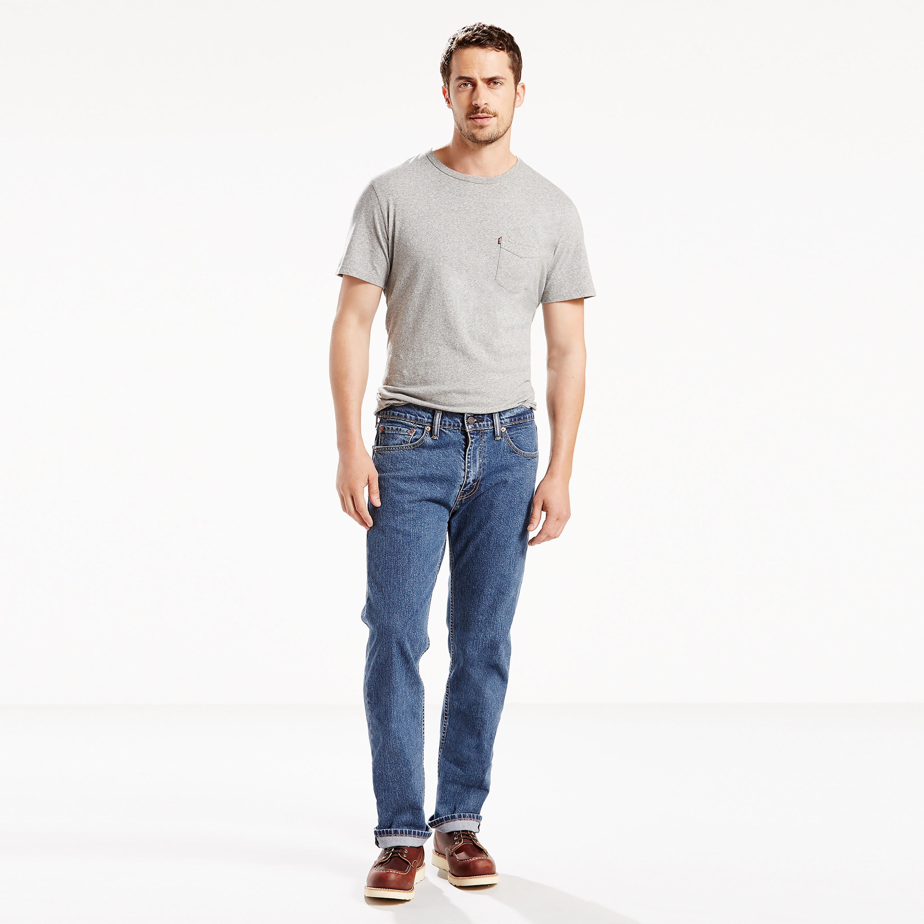 بنطال جينز ليفايس 505 بلون أزرق متوسط الارتفاع بقصة عادية-men-clothing-bottoms-jeans-image-4