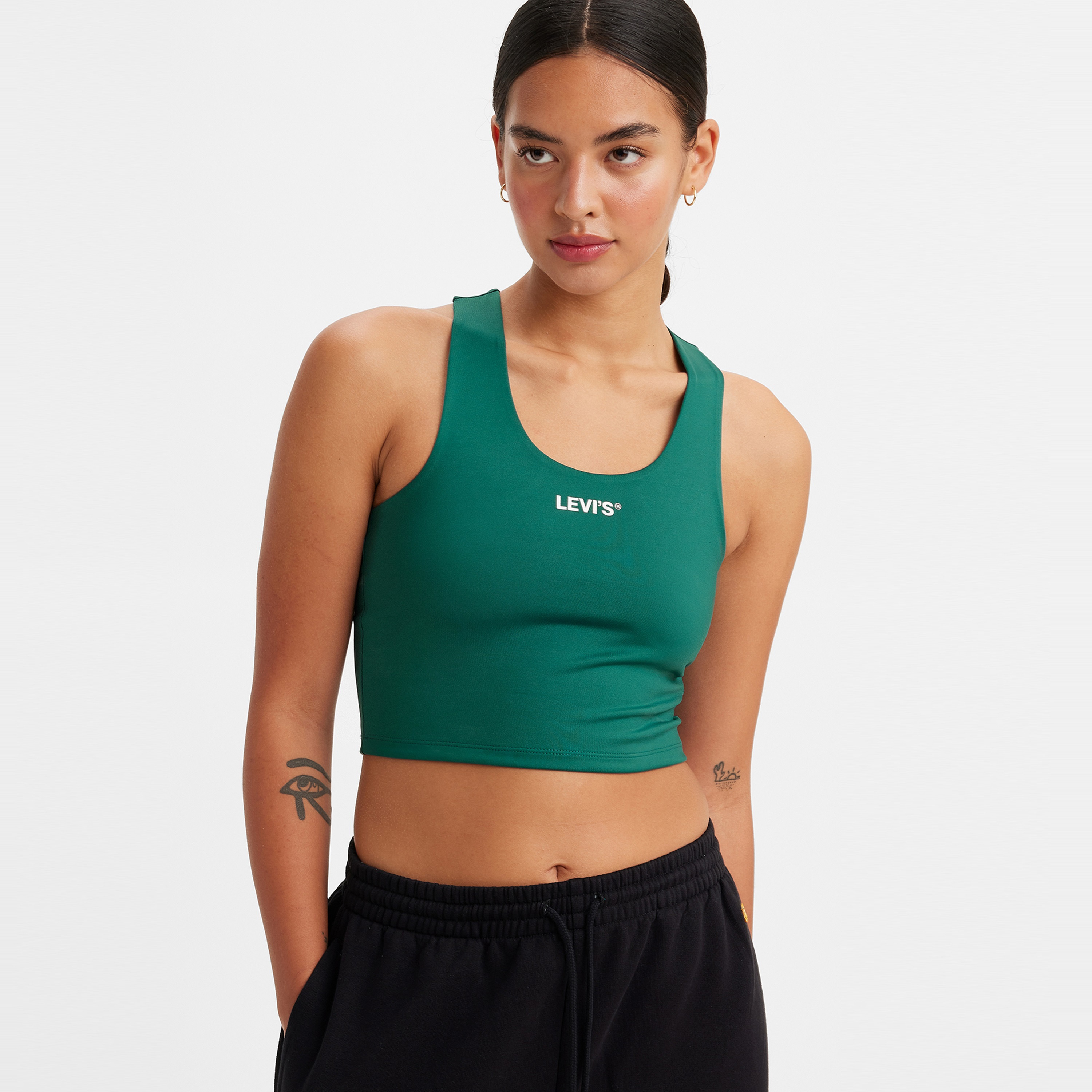 تانك توب بدون أكمام ورقبة واسعة ذات لوجو من ليفايز-women-clothing-tshirts-image-1