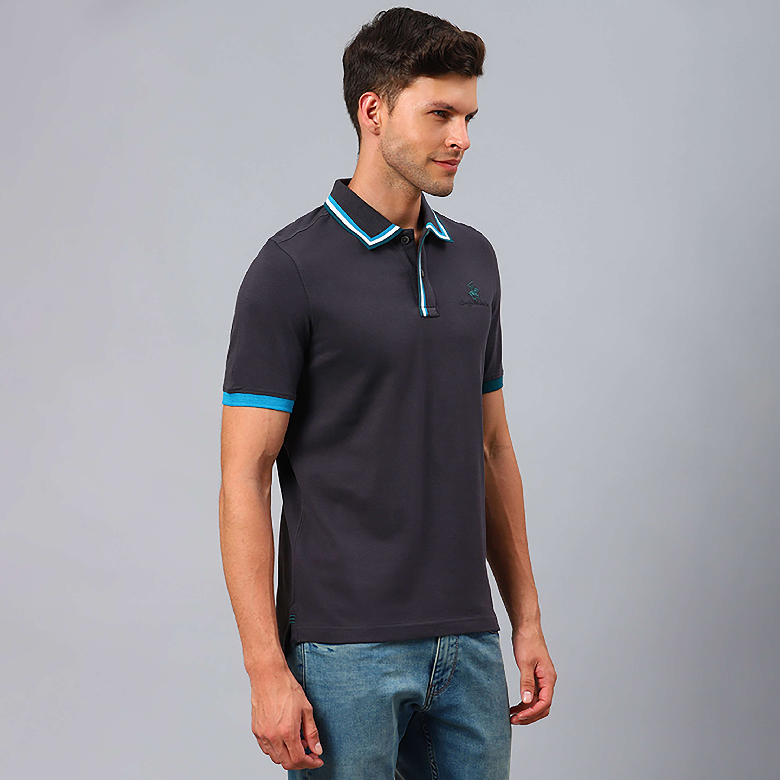  تي شيرت بولو من بيفرلي هيلز بولو كلوب بأكمام قصيرة سادة-men-clothing-tshirtsandpolos-polos-image-2