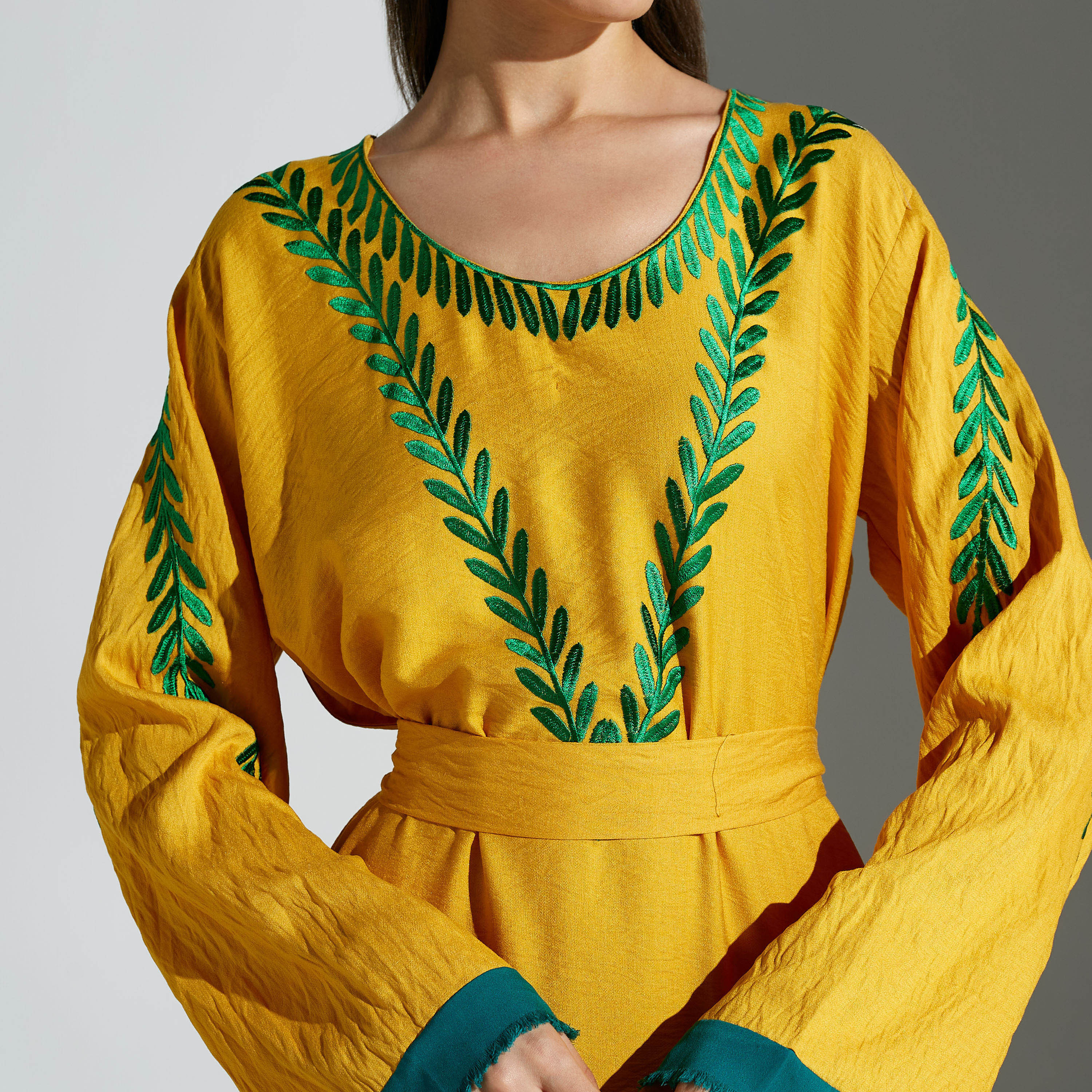 Malikah Embroidered Jalabiya with Belt Tie-Ups -for Mom-women-arabicclothing-jalabiyas-image-3