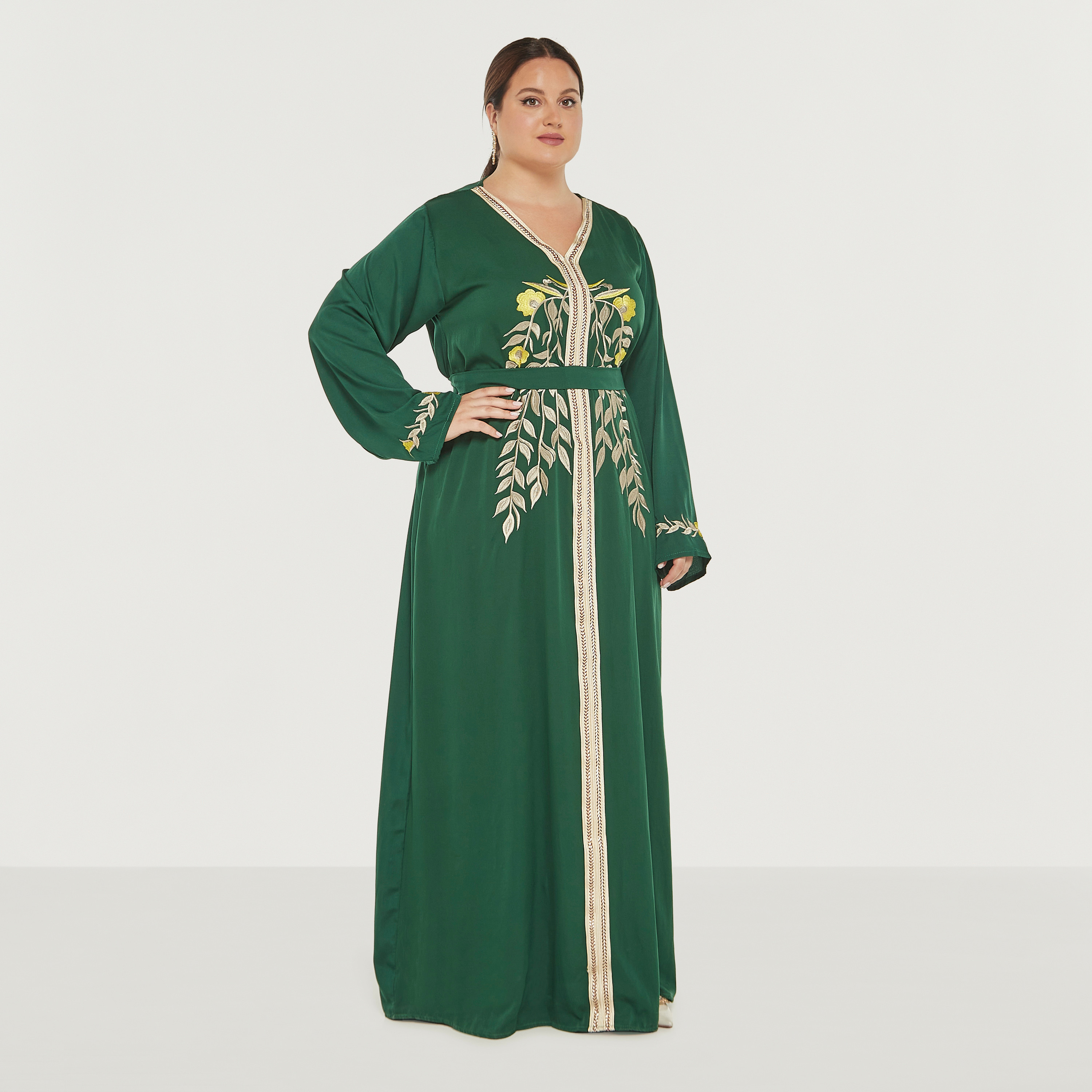 Malikah Floral Embroidered Jalabiya with Tie-Up Belt-women-arabicclothing-jalabiyas-image-4