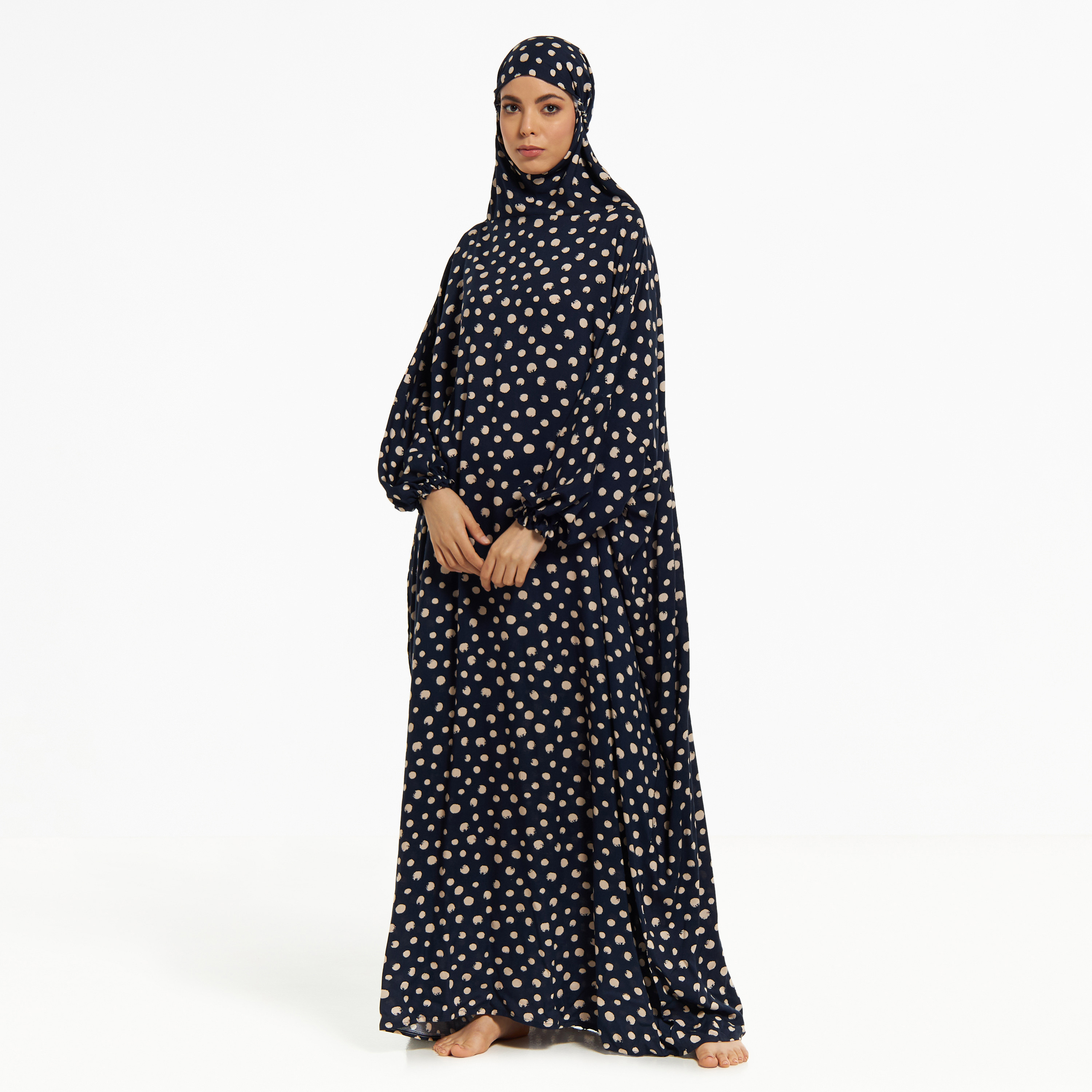 فستان صلاة بطبعات مع حجاب من ملكة-women-arabicclothing-abayas-image-1