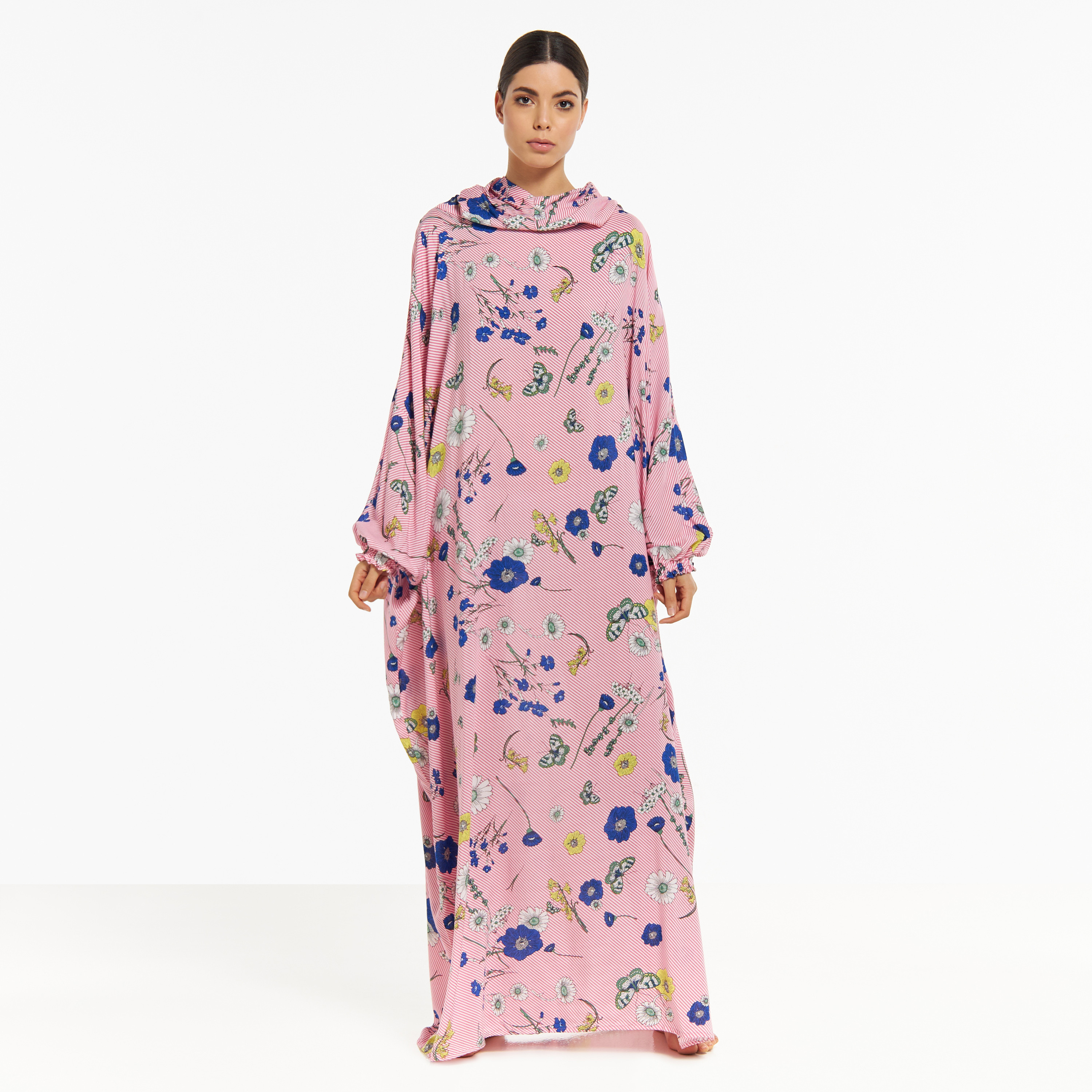 Malikah All-Over Floral Print Prayer Dress with Hijab-women-arabicclothing-abayas-image-2