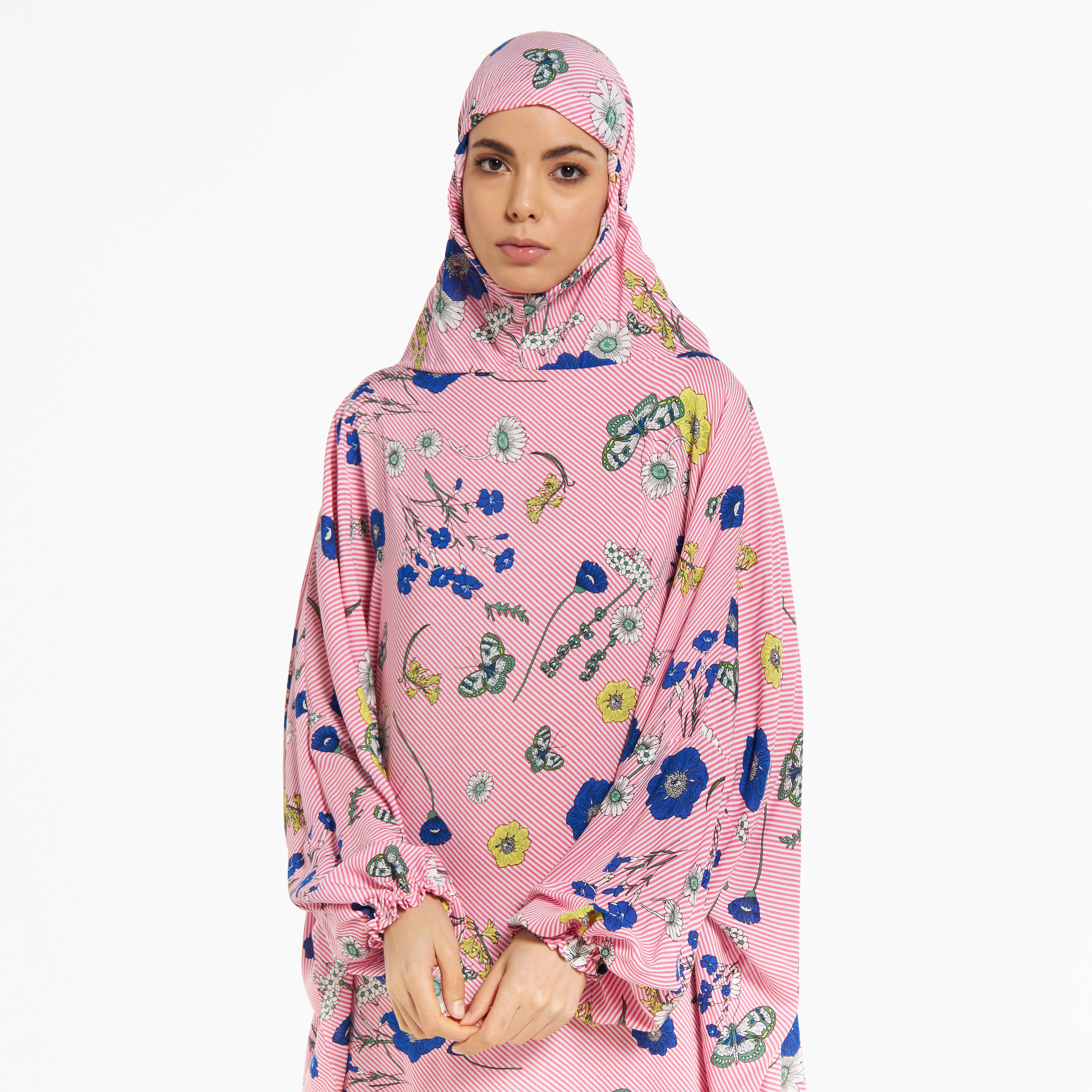 Malikah All-Over Floral Print Prayer Dress with Hijab-women-arabicclothing-abayas-image-4