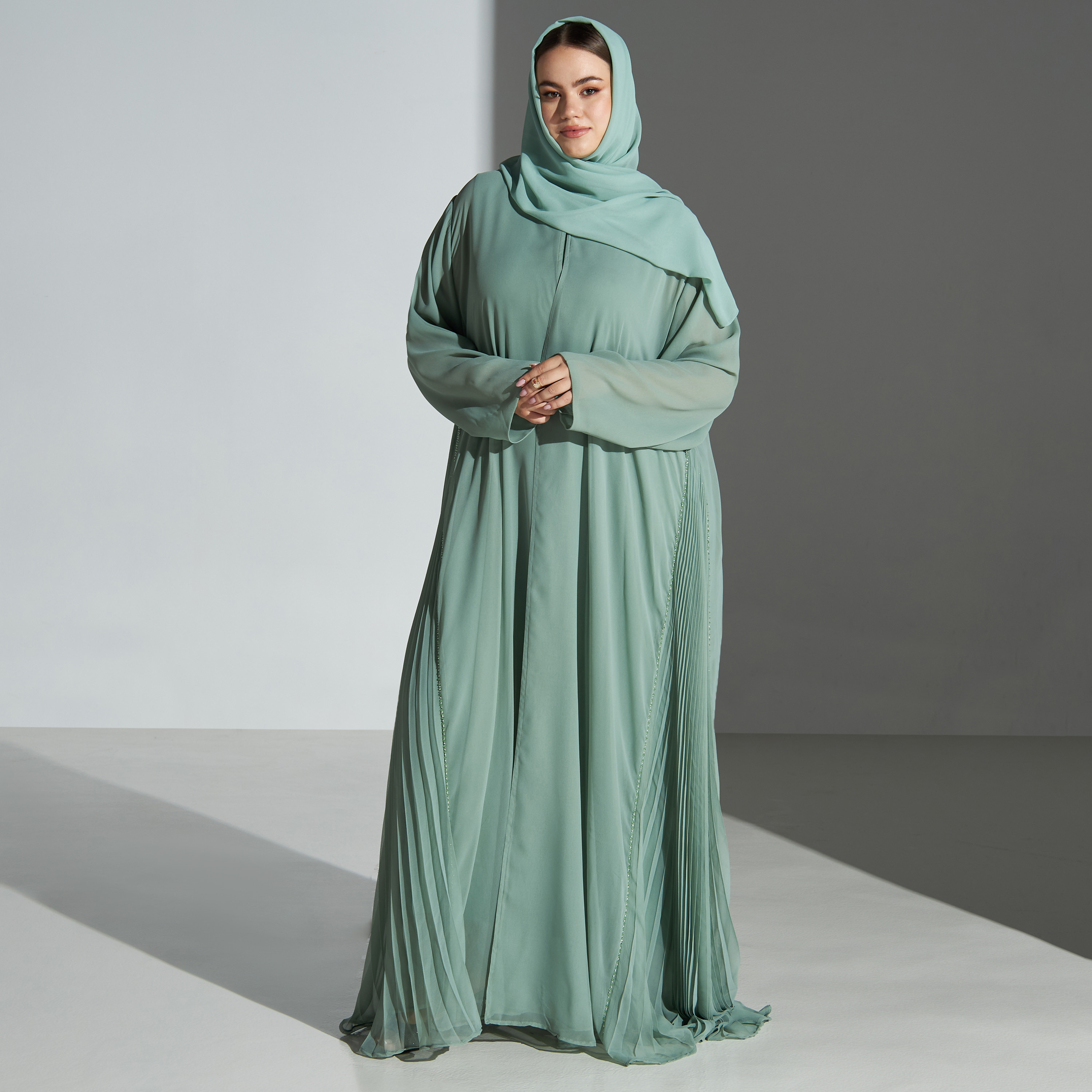 عباية مقاس كبير مع حجاب من ماليكة-women-arabicclothing-abayas-image-4