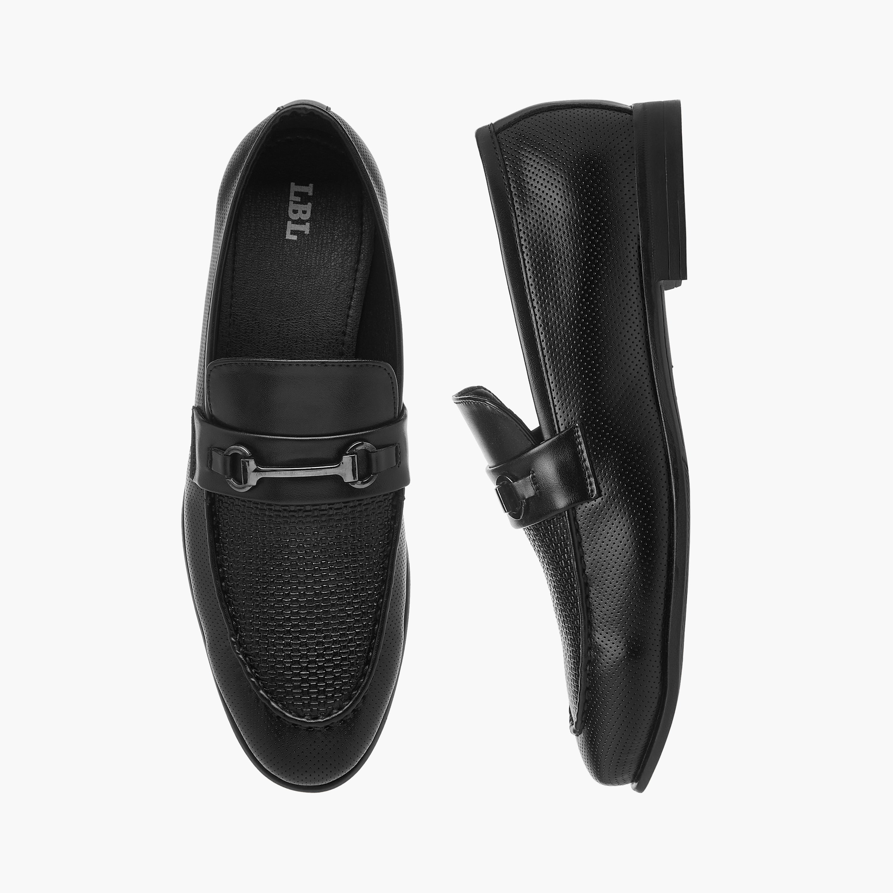 LBL by Shoexpress Metal Accent Slip-On Loafers-men-shoes-formalshoes-image-1