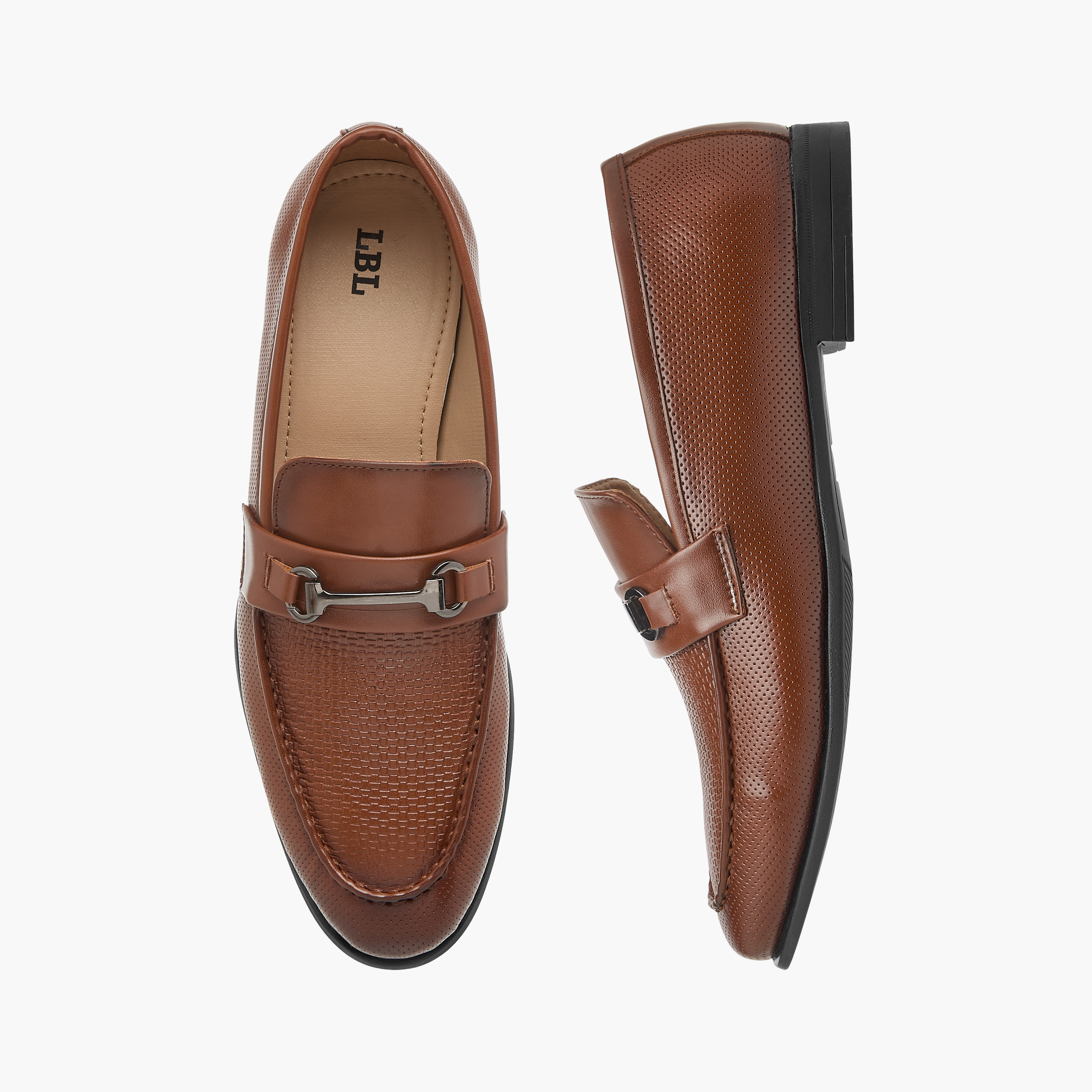 LBL by Shoexpress Metal Accent Slip-On Loafers-men-shoes-formalshoes-image-1