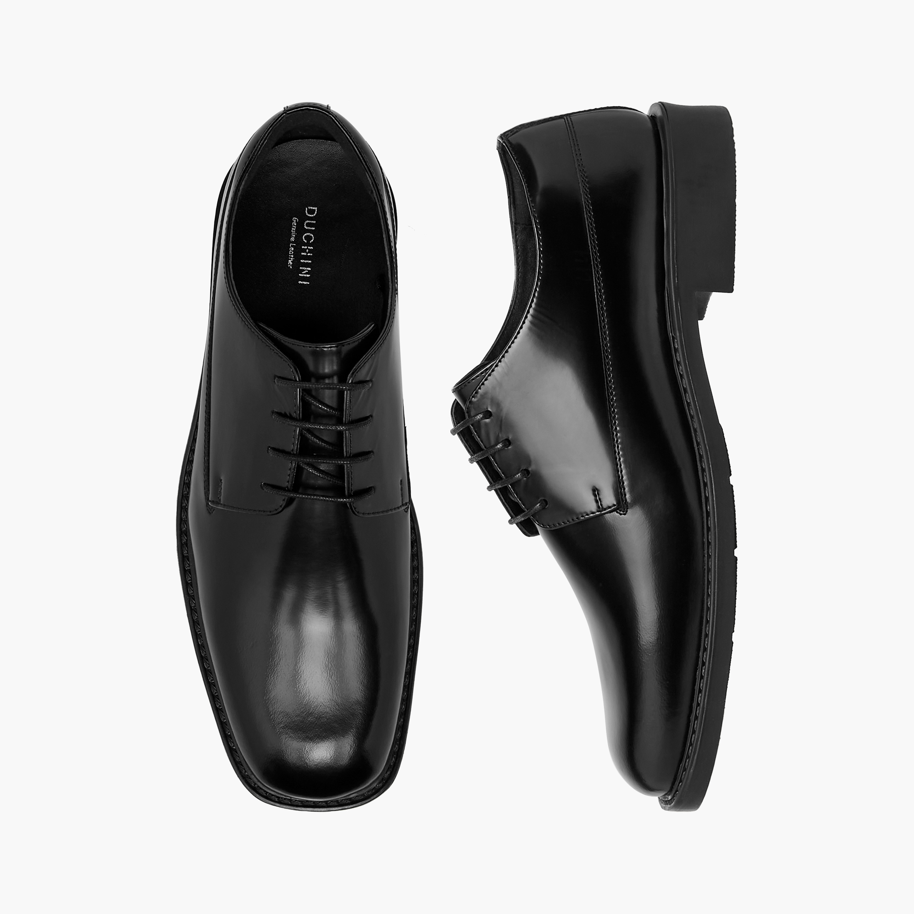 Duchini Men's Leather Solid Lace-Up Derby Shoes-men-shoes-formalshoes-image-1