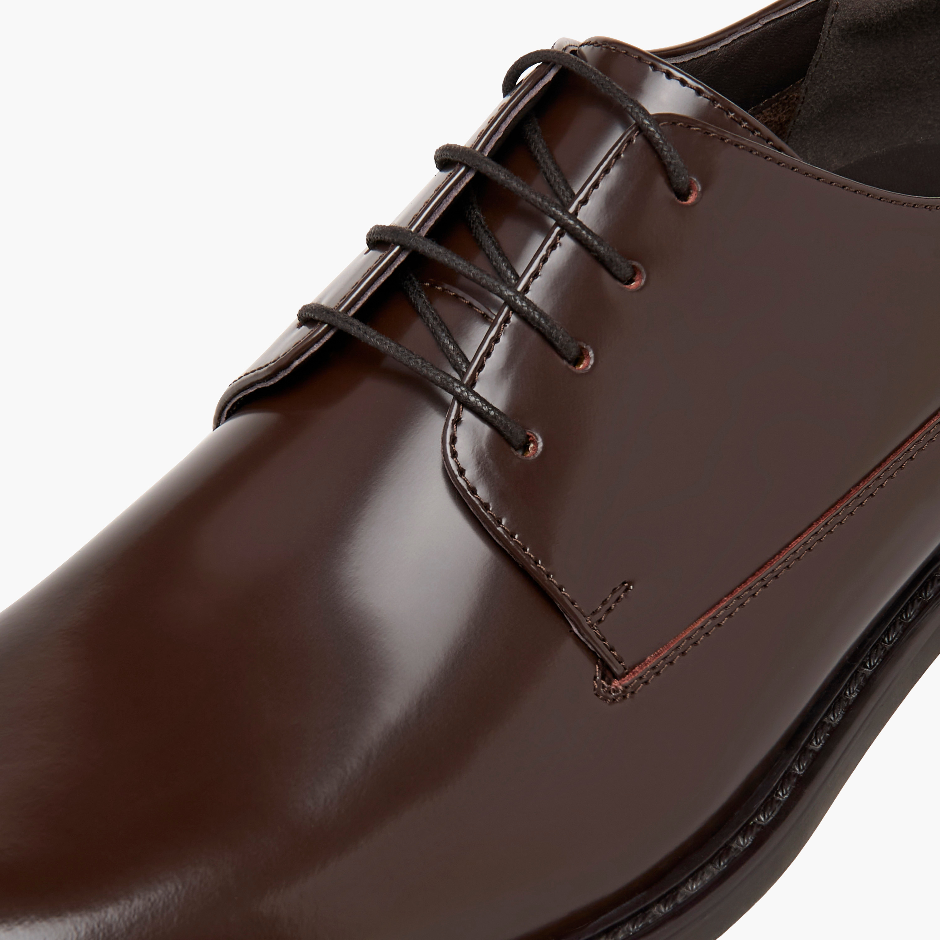 Duchini Men's Leather Solid Lace-Up Derby Shoes-men-shoes-formalshoes-image-4