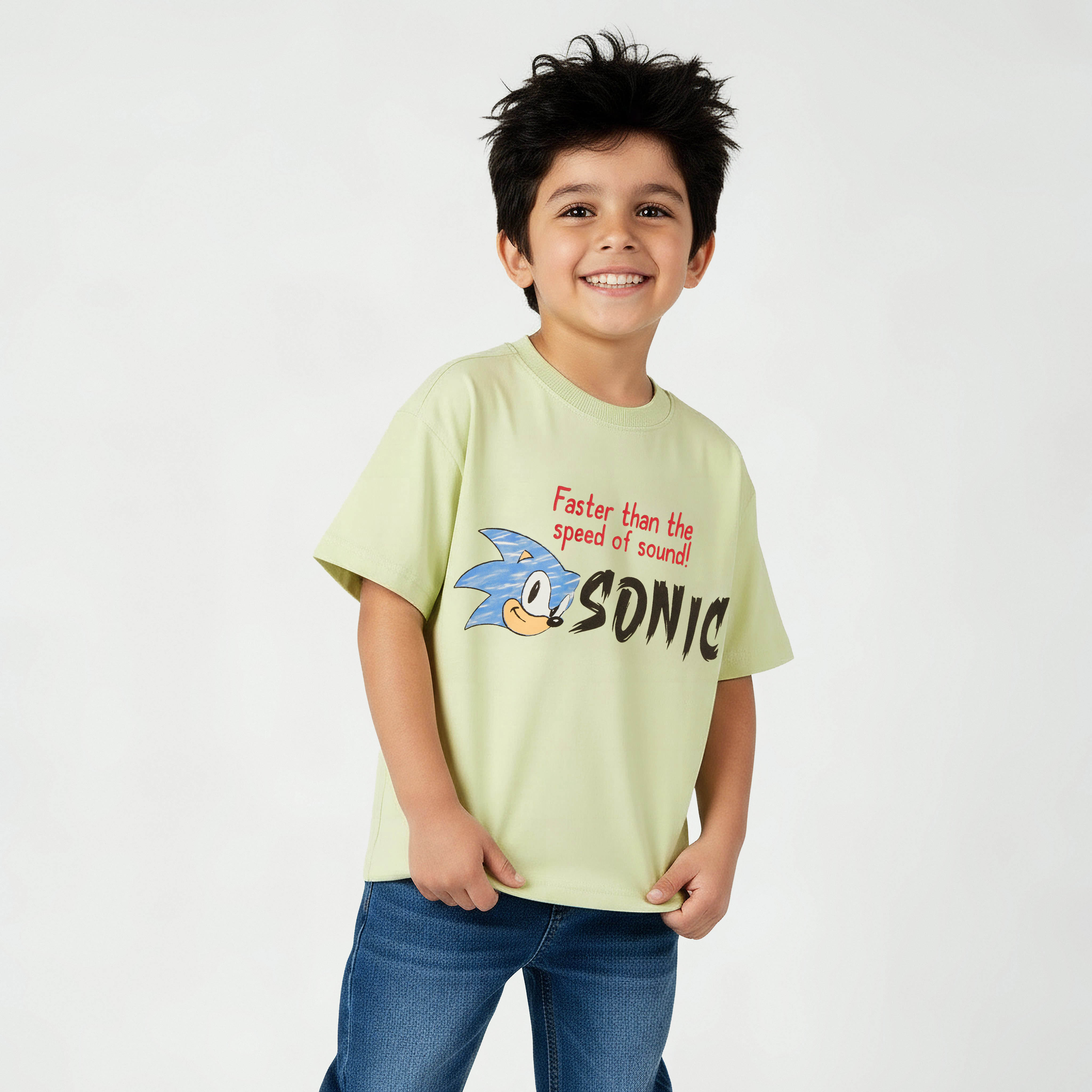 Crew Neck Short Sleeves T-shirt with Sonic the Hedgehog Print-boys-clothing-tshirtsandpolos-image-1