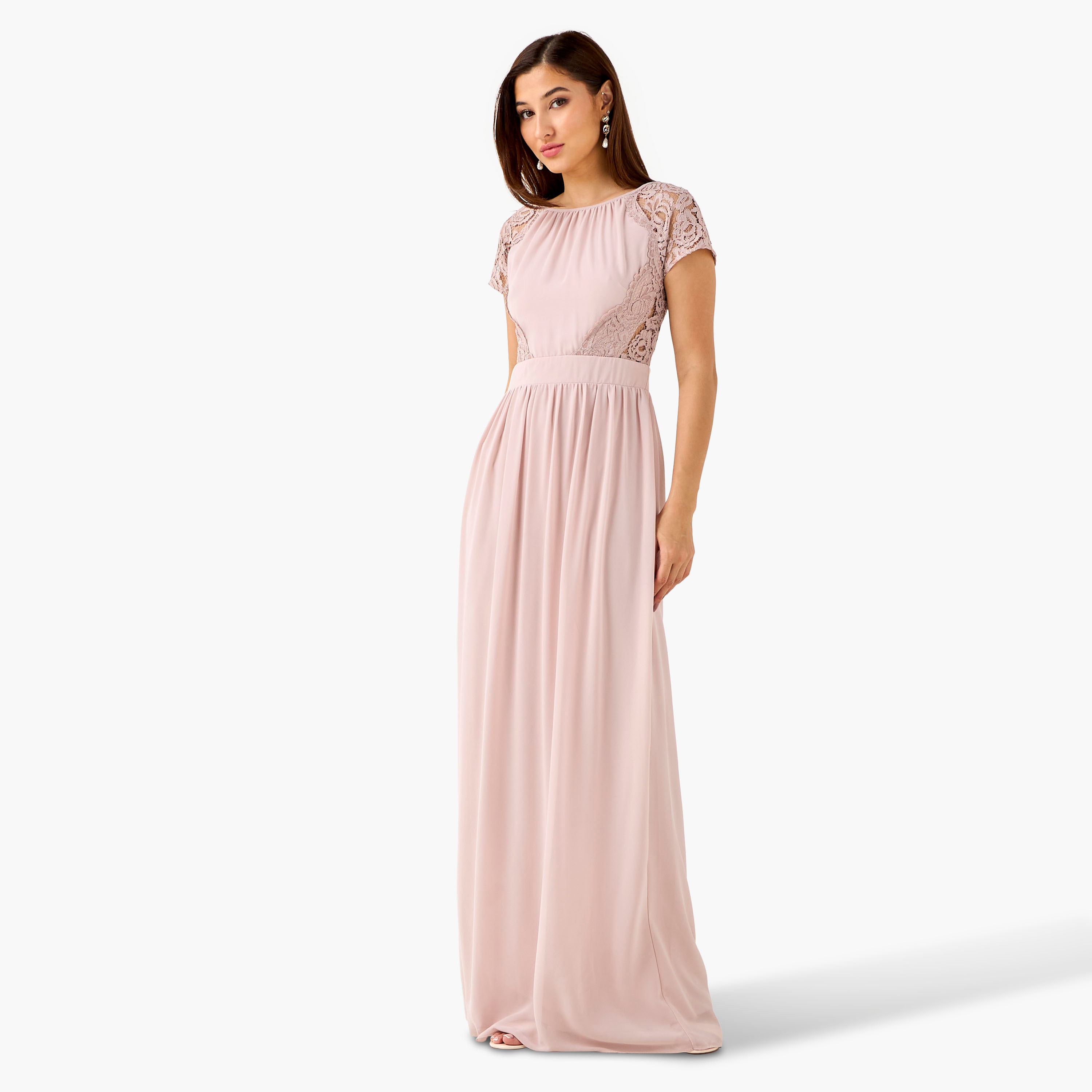 TFNC Pleated Maxi Polyester Dress with Cutout Back-women-clothing-dresses-image-1