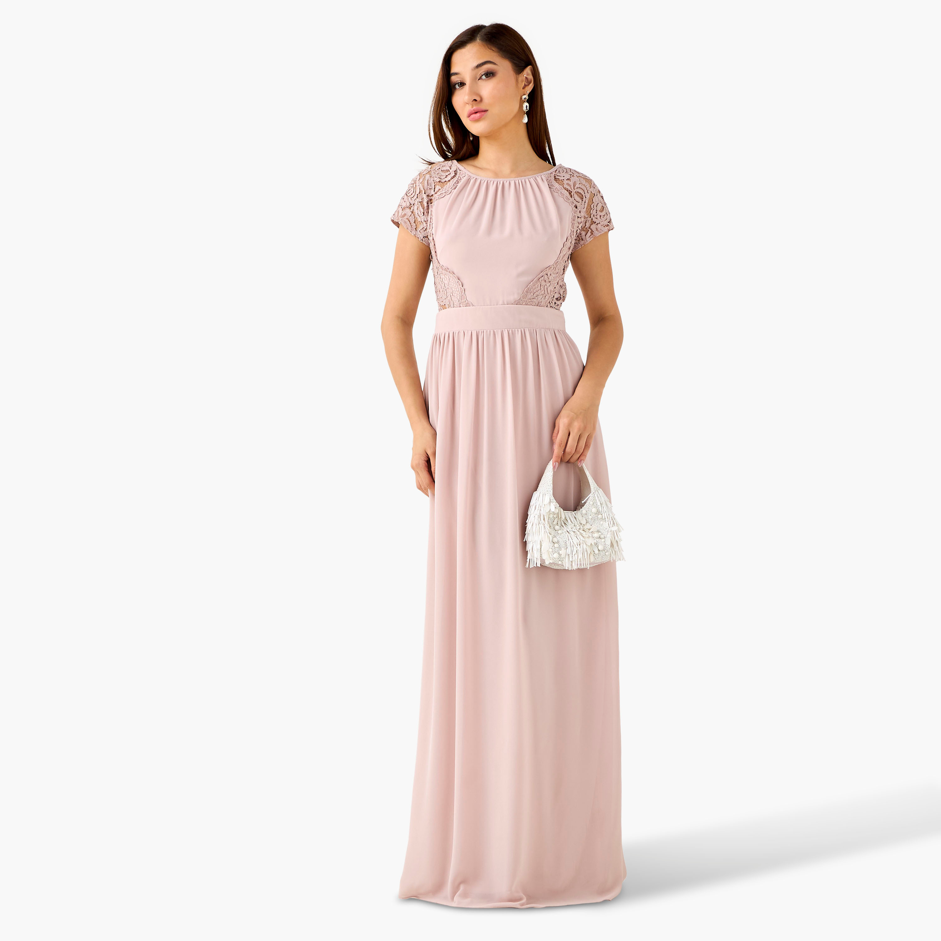 TFNC Pleated Maxi Polyester Dress with Cutout Back-women-clothing-dresses-image-2
