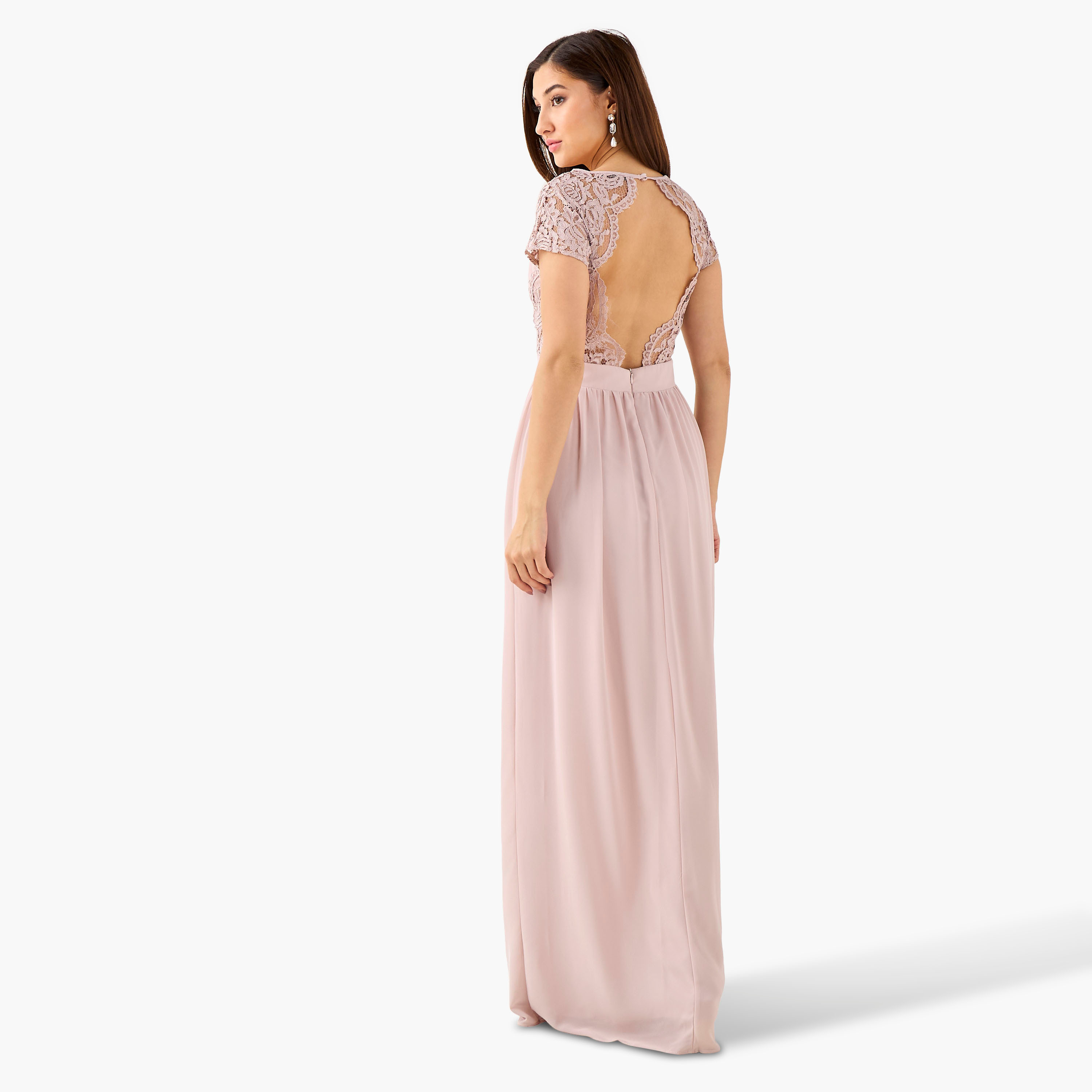 TFNC Pleated Maxi Polyester Dress with Cutout Back-women-clothing-dresses-image-3