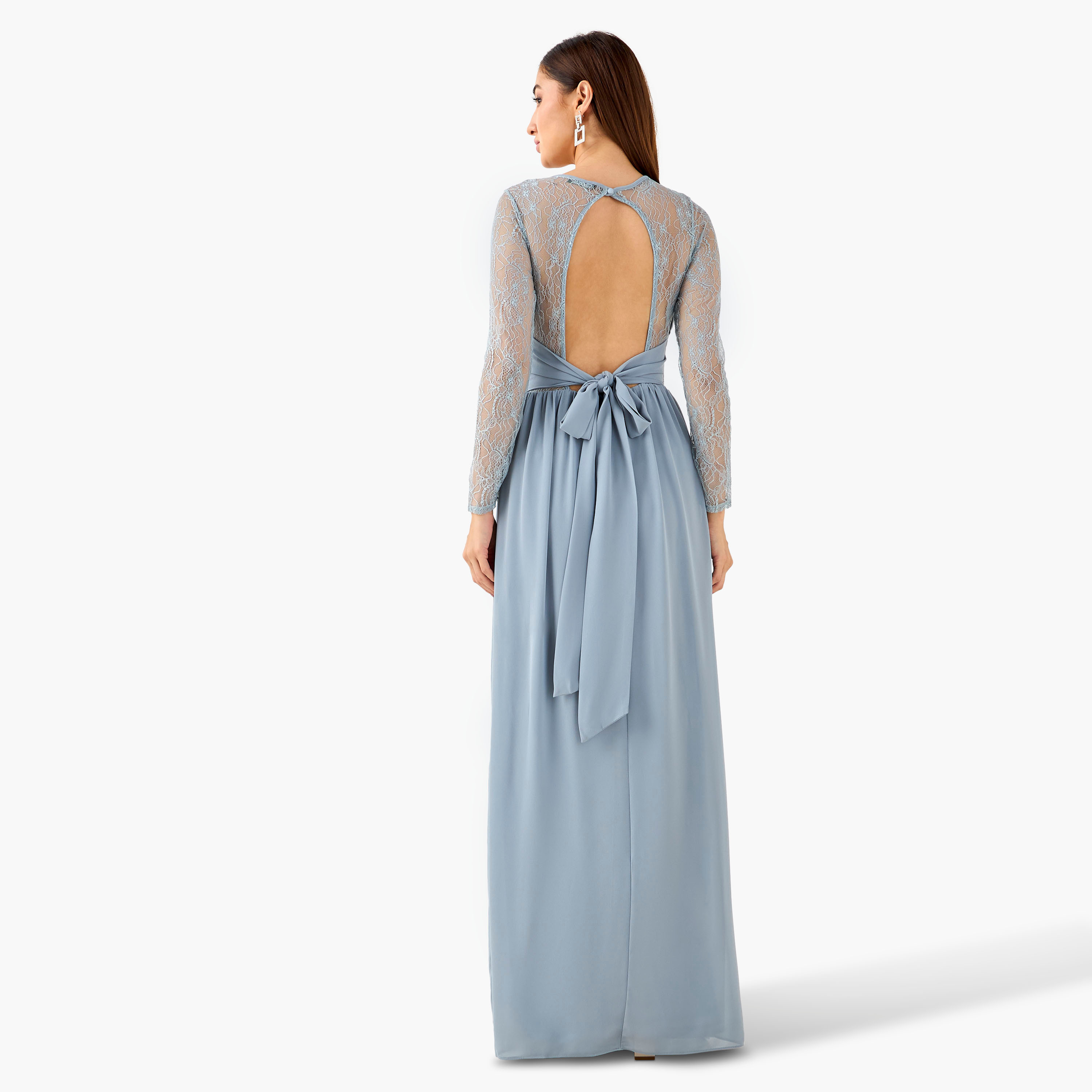 فستان بوليستر ماكسي بكسرات وأربطة من تي إف إن سي-women-clothing-dresses-image-3