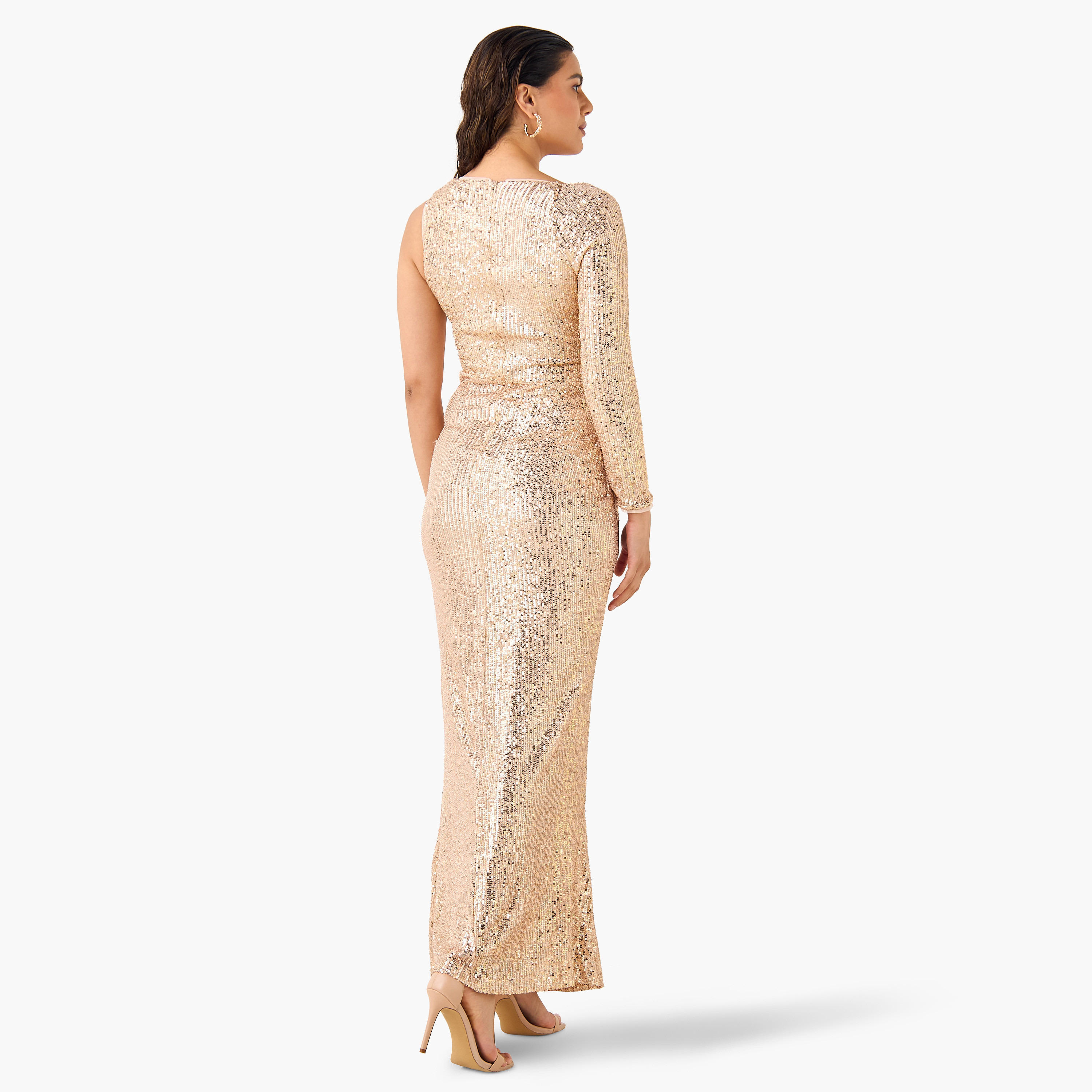 فستان بياقة غير متماثلة مزين مع فتحة من تي إف إت سي-women-clothing-dresses-image-3