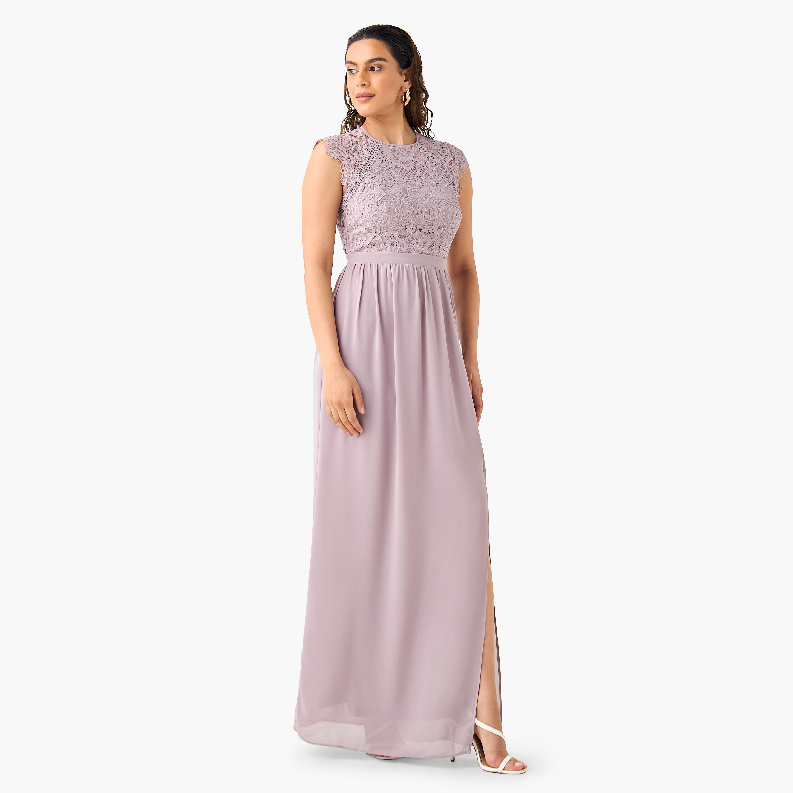TFNC Lace Detail Sleeveless Dress with Slit-women-clothing-dresses-image-3