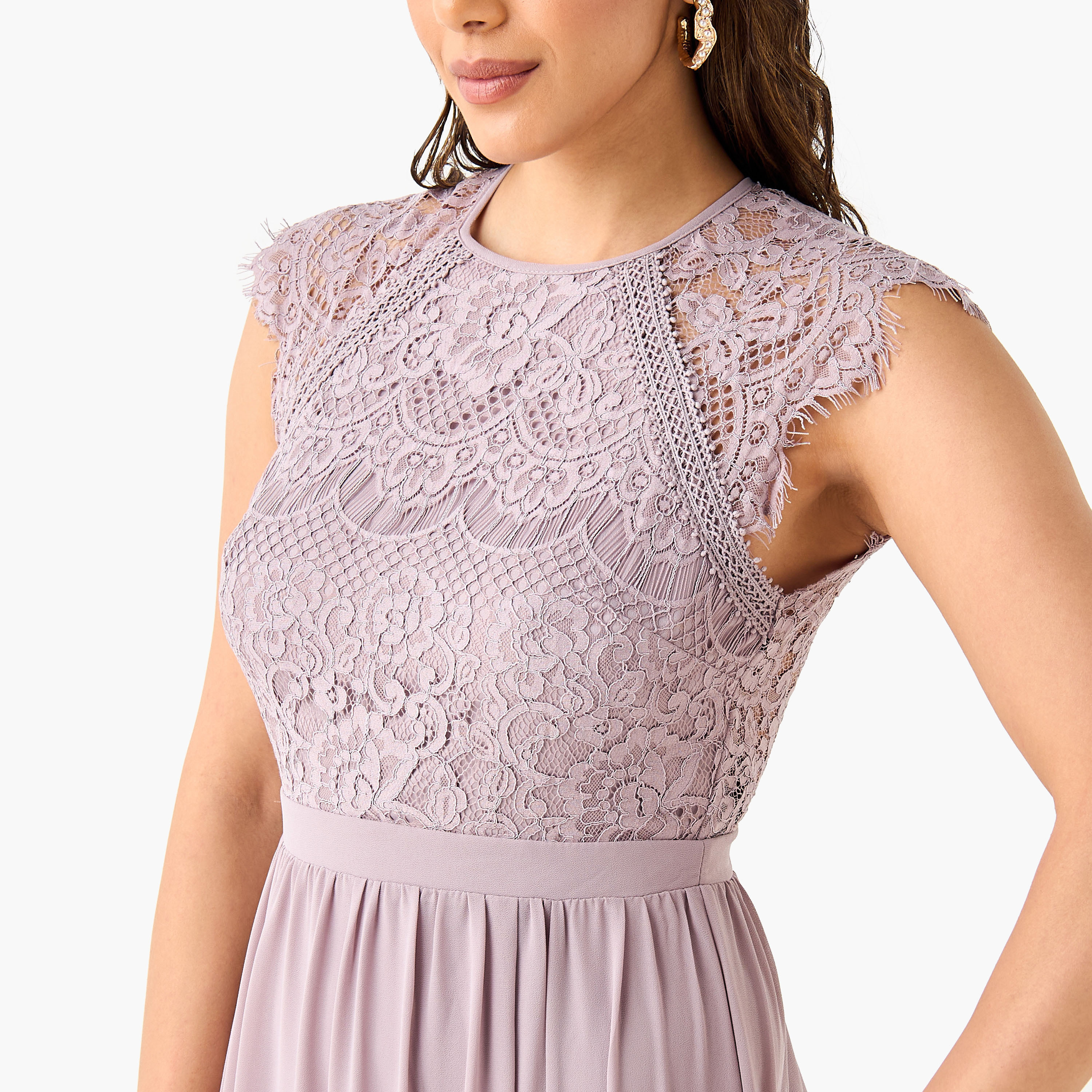 TFNC Lace Detail Sleeveless Dress with Slit-women-clothing-dresses-image-4