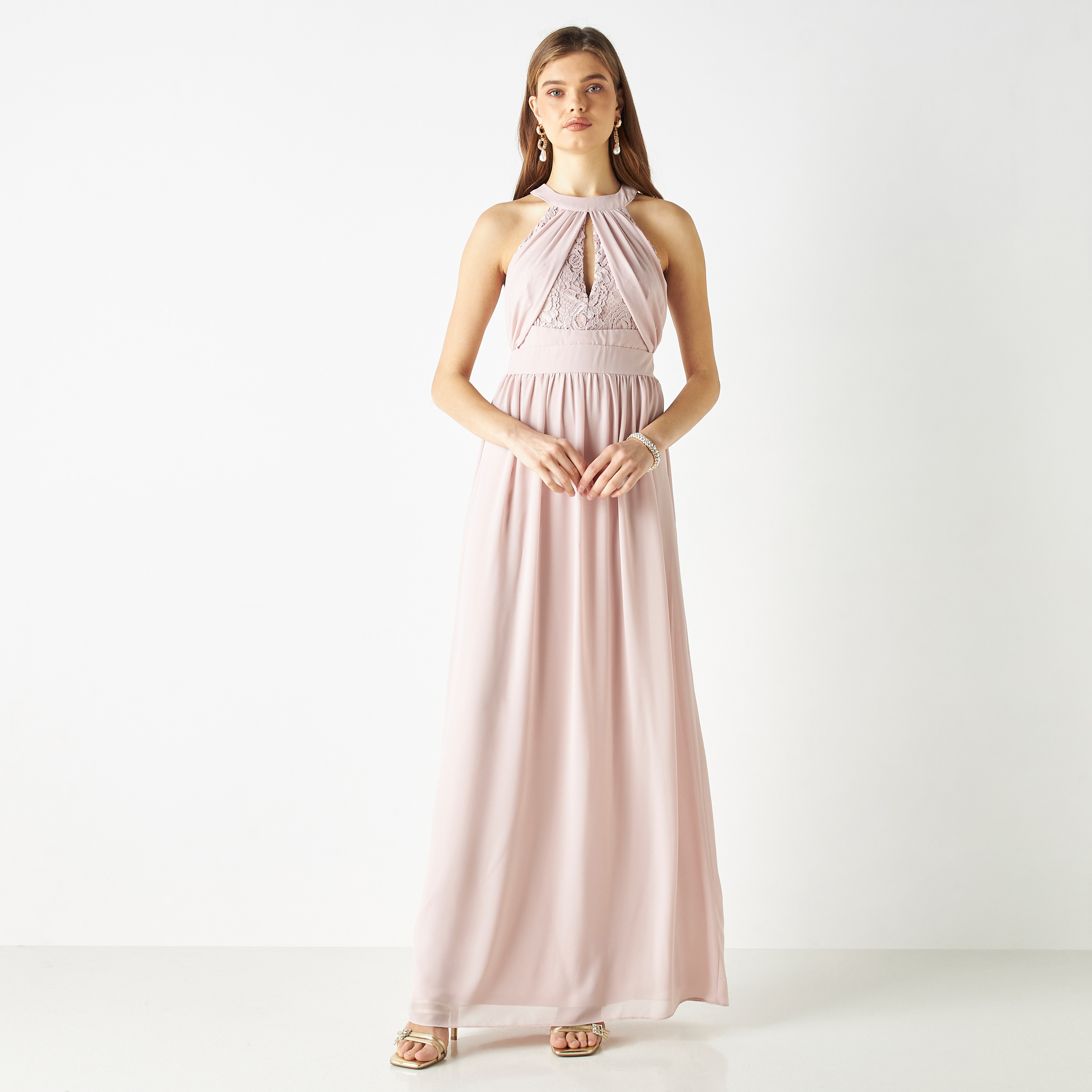  فستان ماكسي برقبة ھالتر مع دانتيل برباط من تي اف ان سي-women-clothing-dresses-image-1