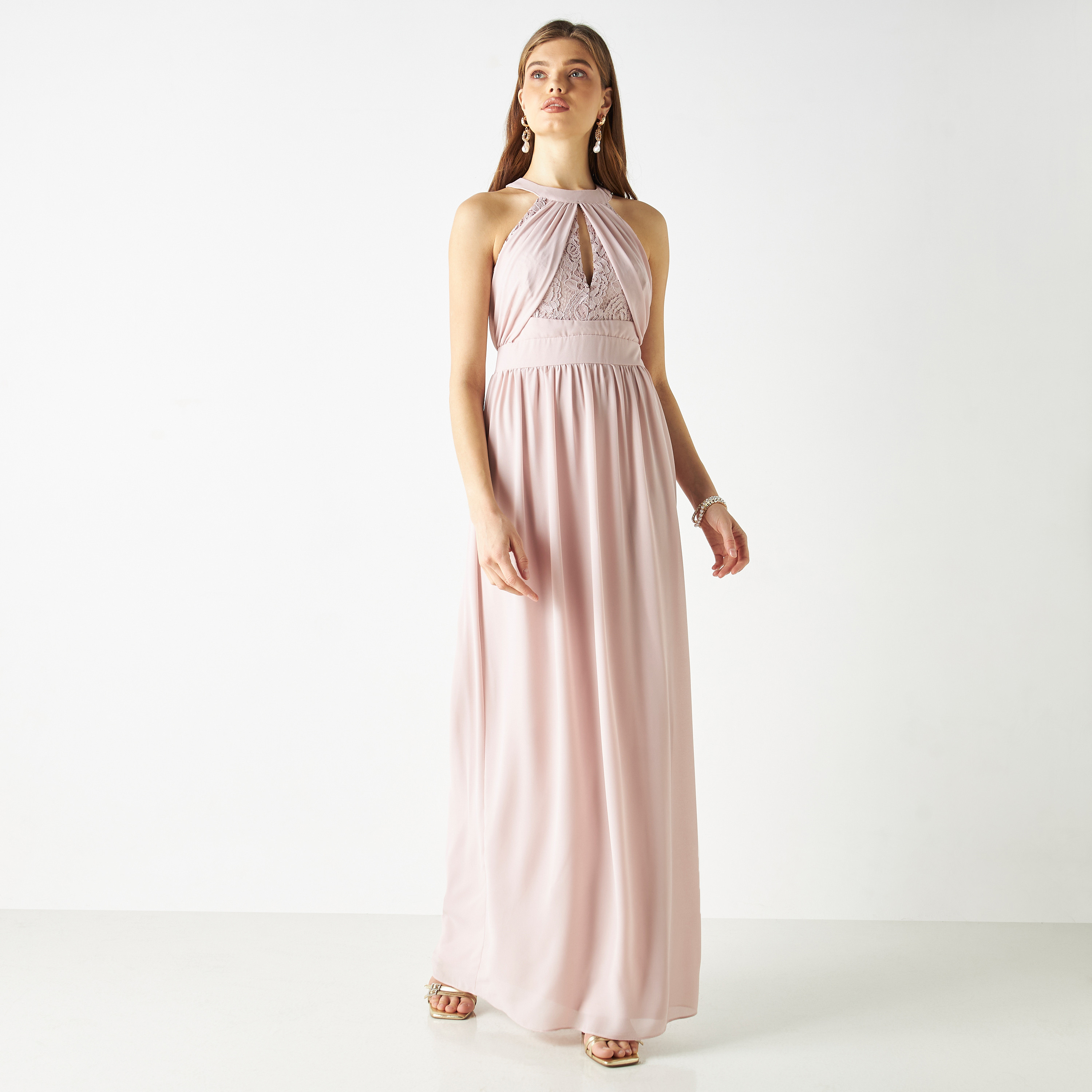  فستان ماكسي برقبة ھالتر مع دانتيل برباط من تي اف ان سي-women-clothing-dresses-image-2