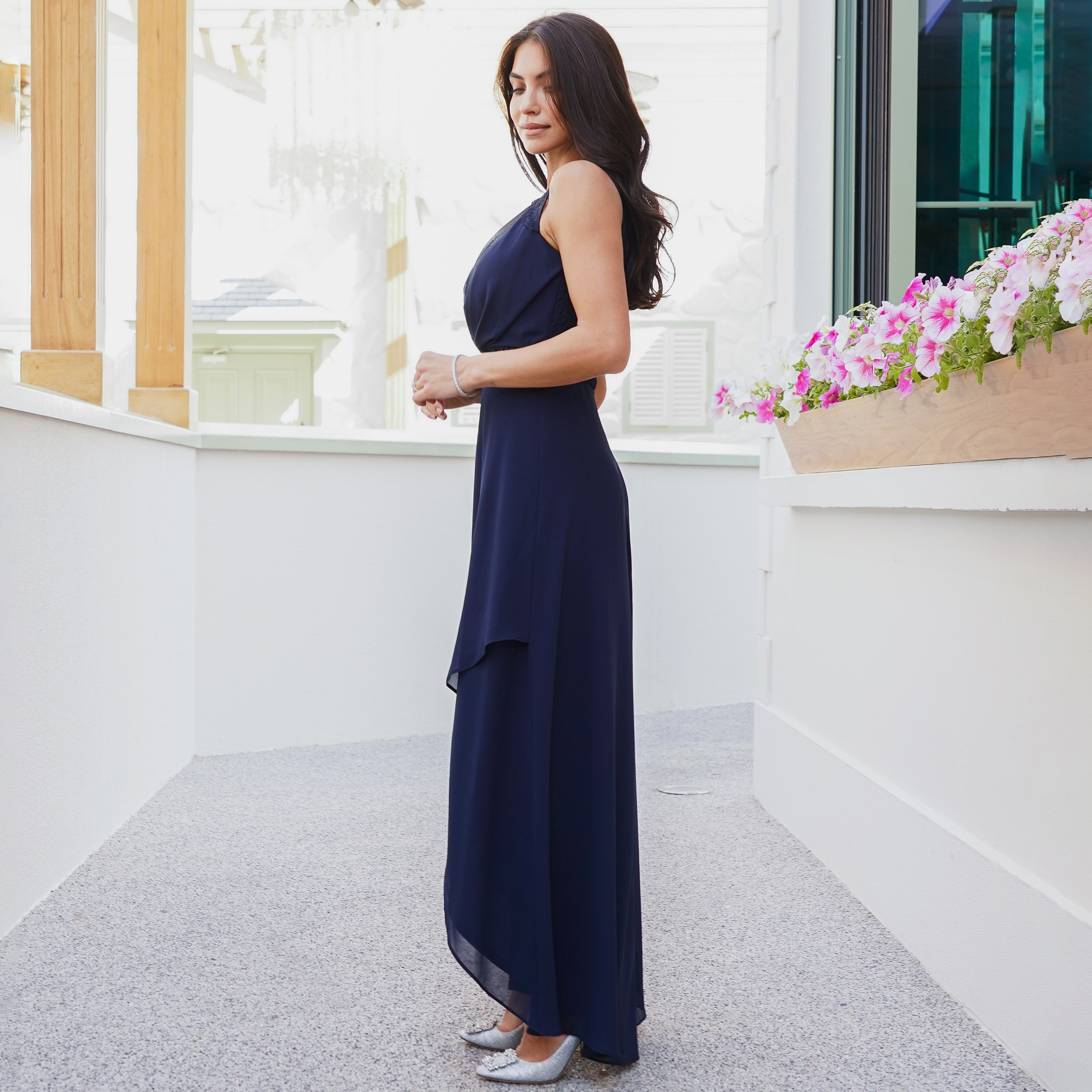 TFNC Embroidered Round Neck A-Line Maxi Dress with Lace Detail-women-clothing-dresses-image-2