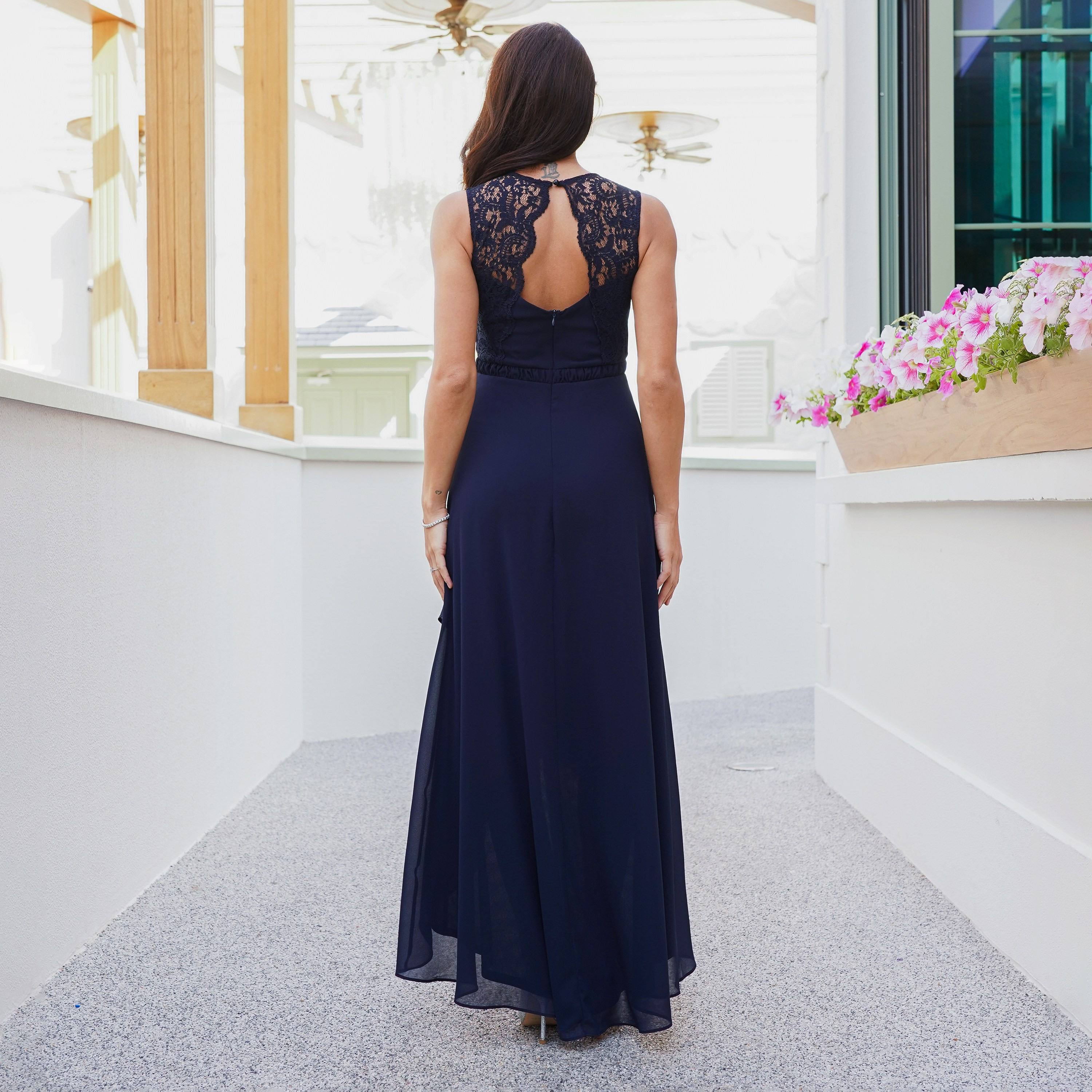TFNC Embroidered Round Neck A-Line Maxi Dress with Lace Detail-women-clothing-dresses-image-3