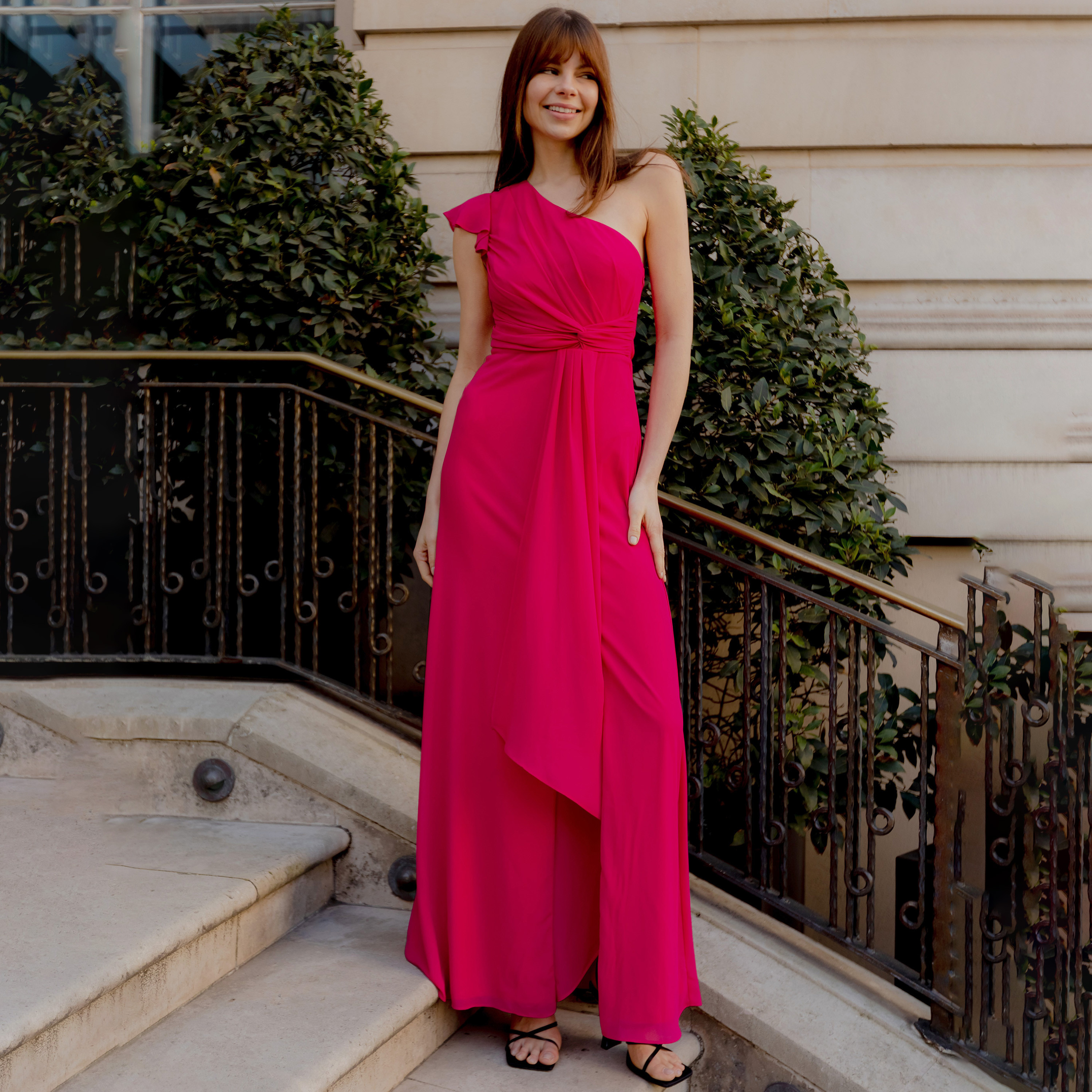  فستان ماكسي سادة بطيات مع كتف واحد من تي اف ان سي-women-clothing-dresses-image-1