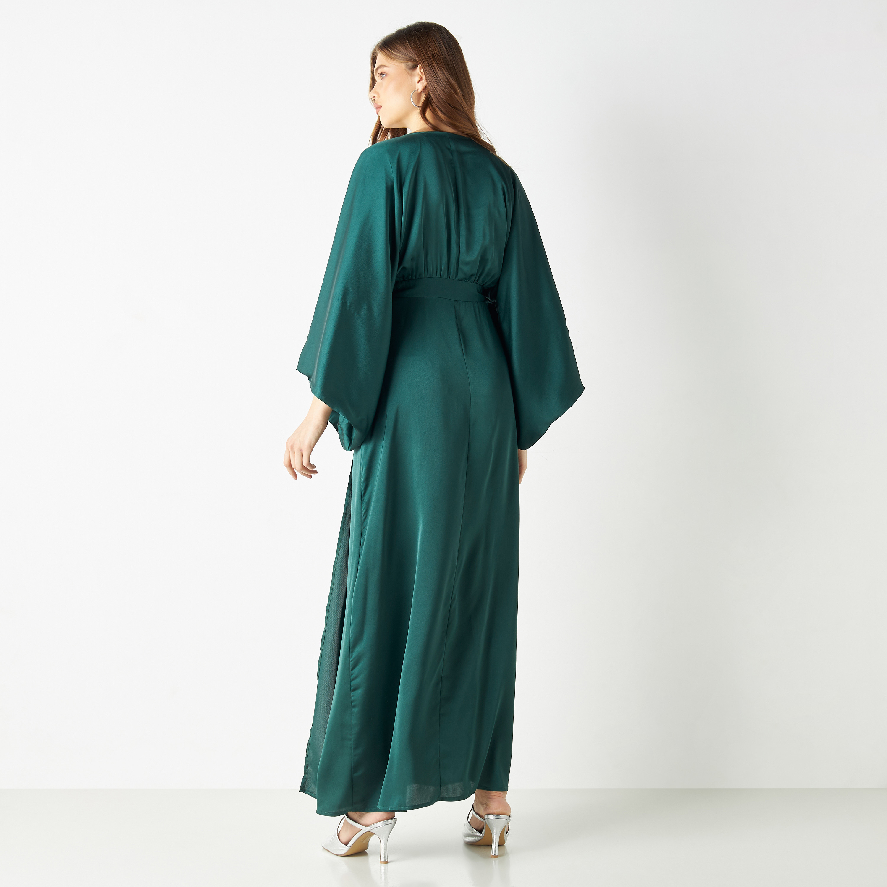 TFNC Plain V-Neck Wrap Maxi Dress-women-clothing-dresses-image-3
