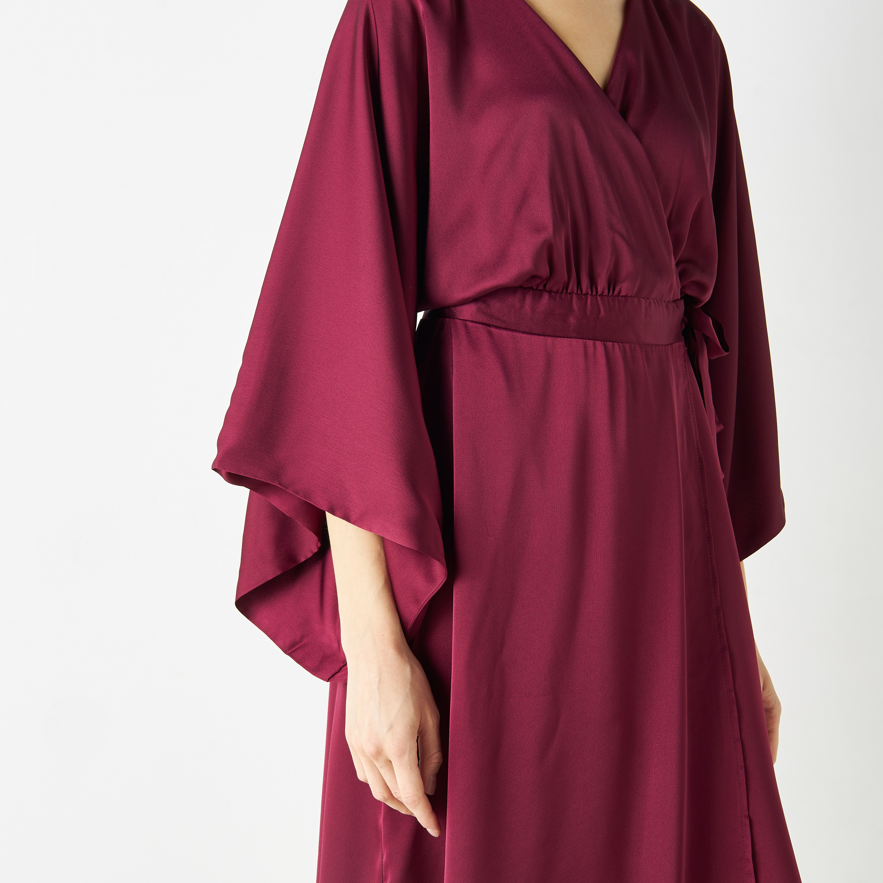 TFNC Plain V-Neck Wrap Maxi Dress-women-clothing-dresses-image-4